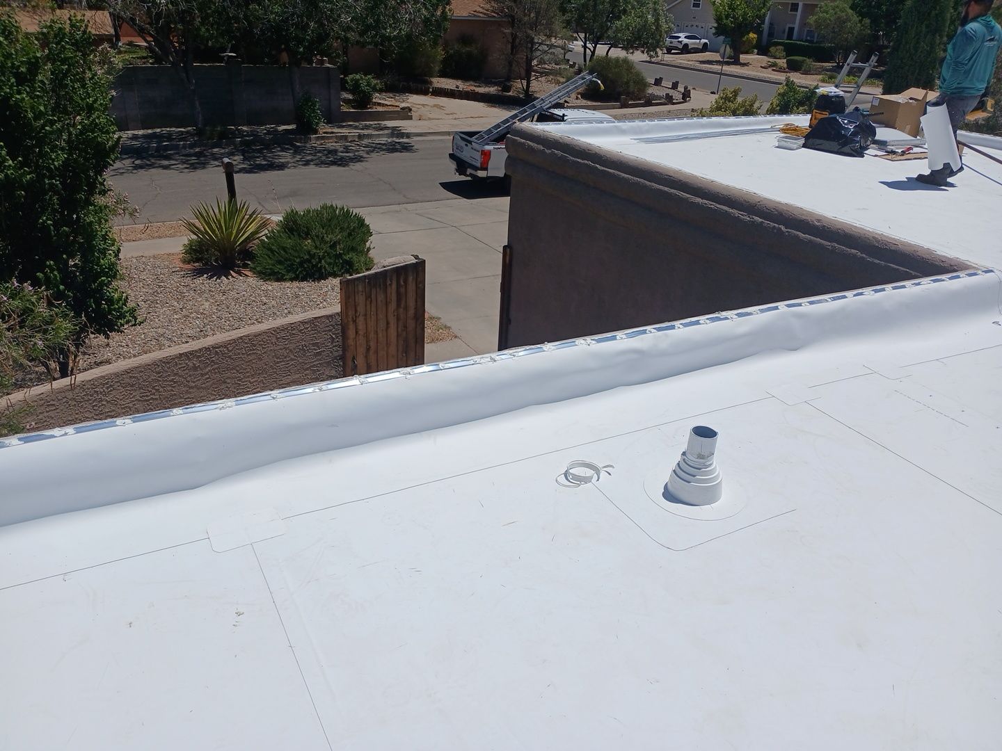 Residential TPO Roof Replacement and Decking Repair in Albuquerque by Doyle Roof Masters Inc