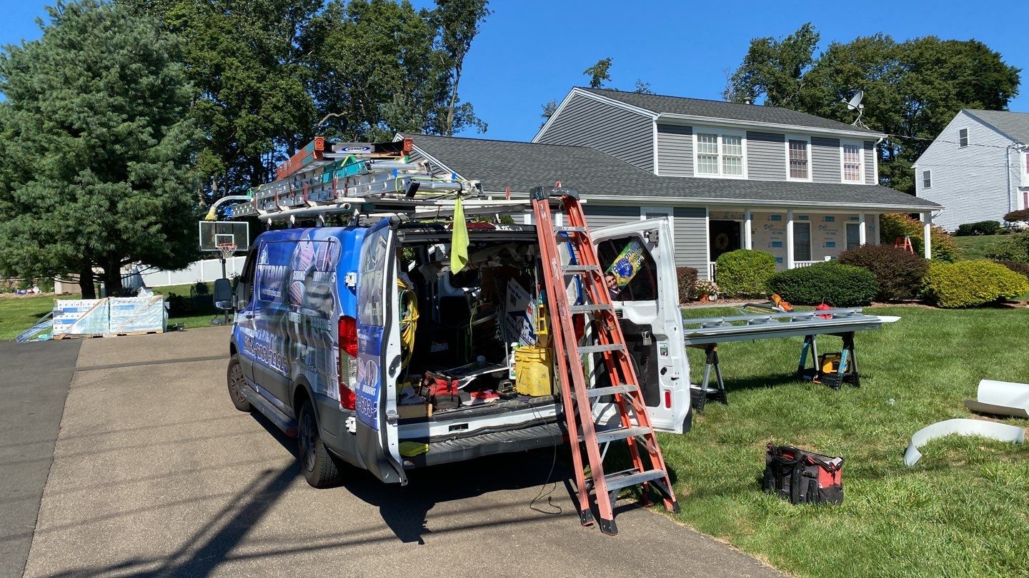 Siding Installation using Certainteed Monogram Charcoal gray and Owens Corning Versetta Stone Sterling by A Plus Exterior