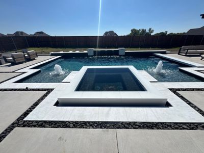 Geometric Pool with Inset Spa