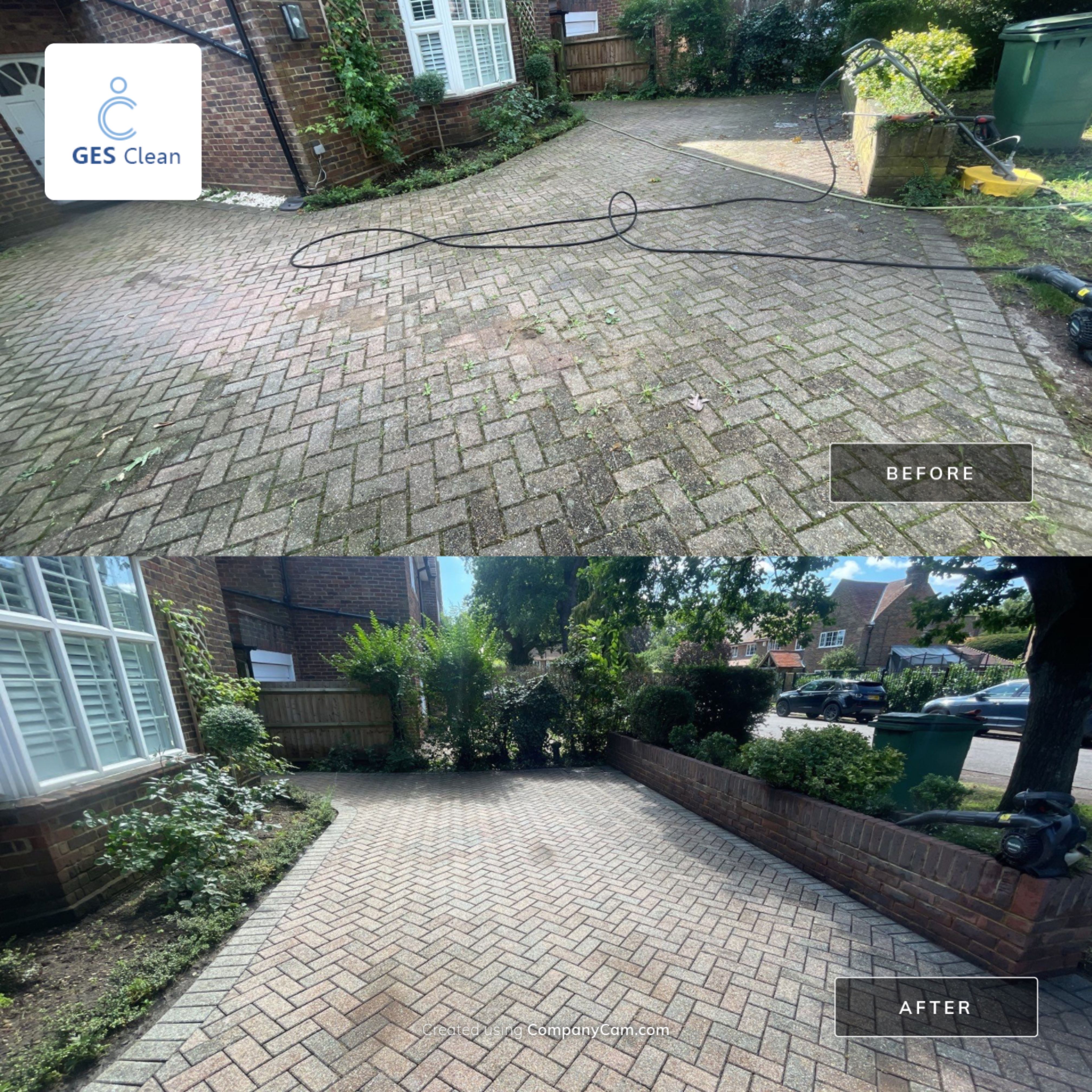 Driveway And Patio Clean using honda 21 ltr/min by Ges Exterior Cleaning ltd