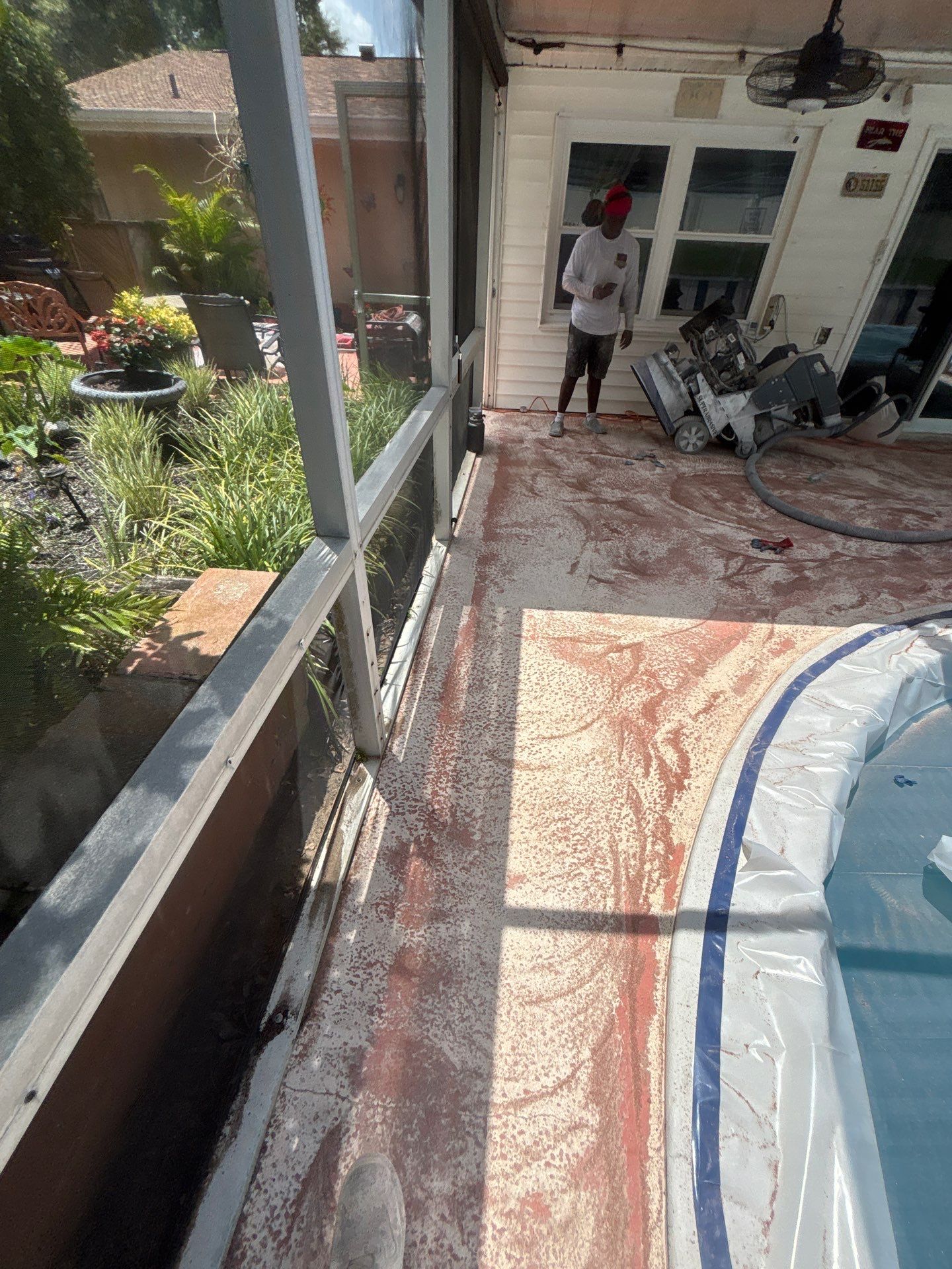 Lake Wales Pool Deck Concrete Coating with Orbit Flake by Performance Floors & Coating