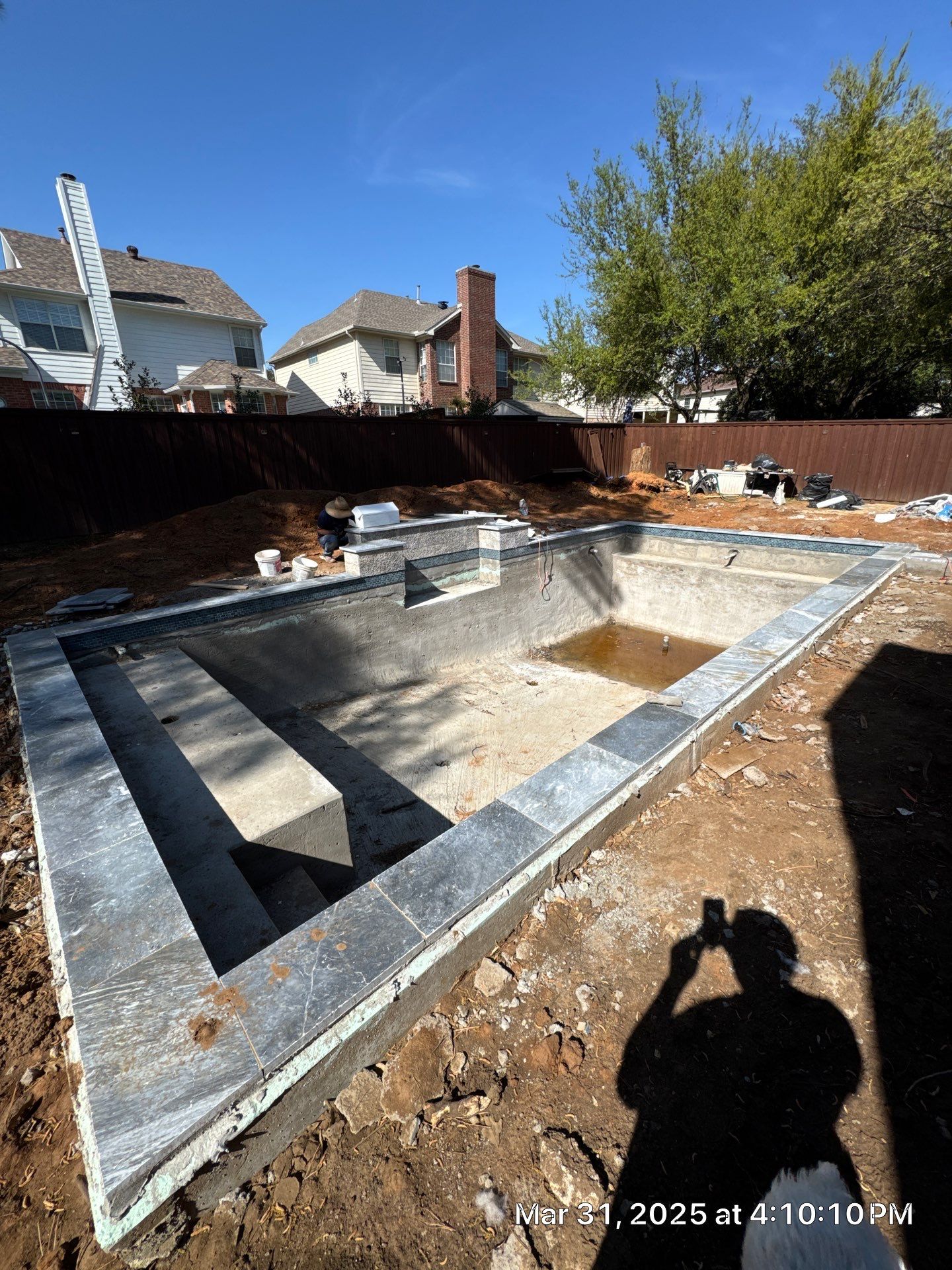 Geometric Pool with Raised Water-Feature Wall by Pinnacle Pools and Spas - DFW