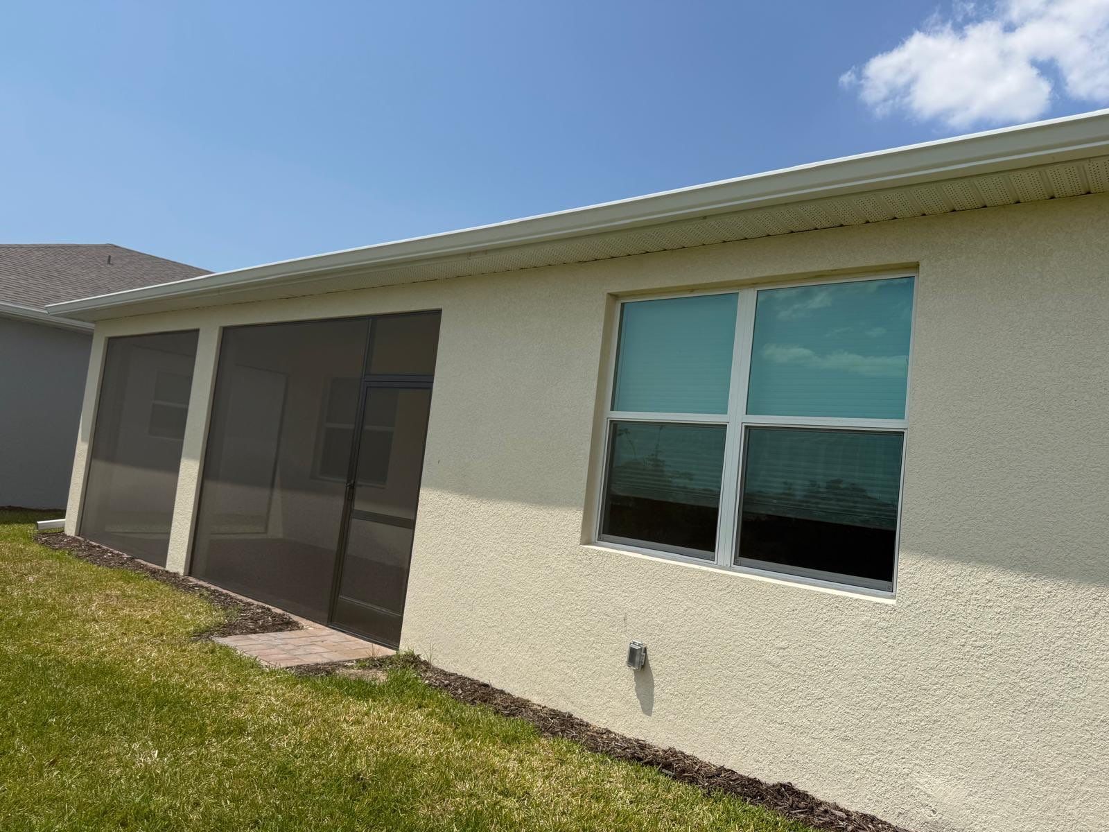 Aluminum Seamless Gutters using 3X4 Elbow Downspout in Cape Coral FL by Gutter Professors
