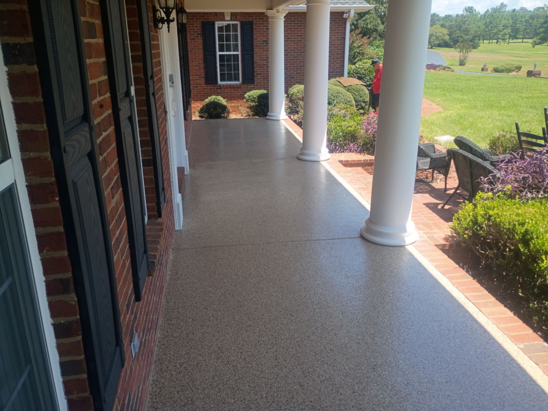 Front Porch in Pecan by Cross Creek Concrete Coatings