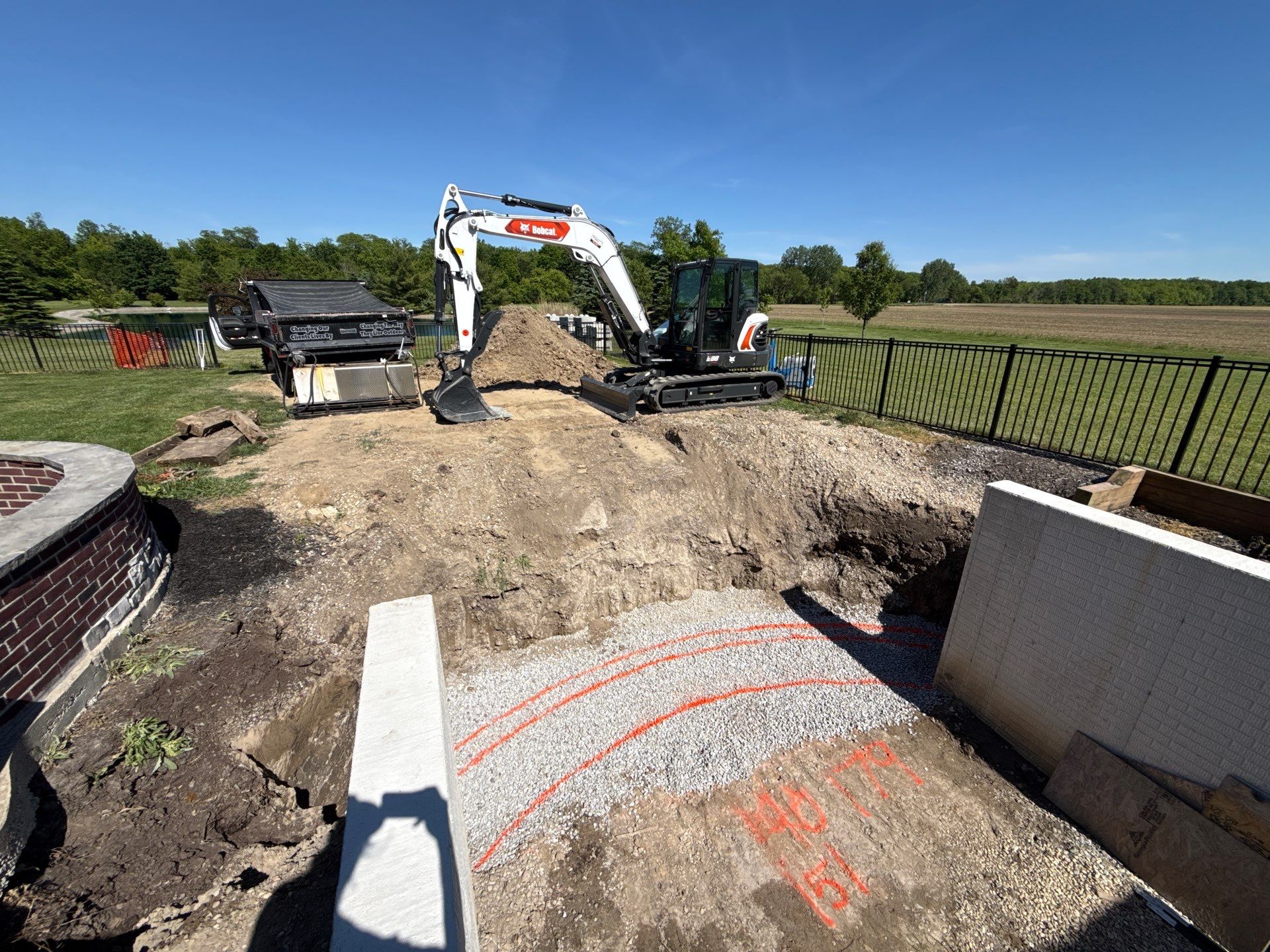 Basement Walkout Construction with Tiered Retaining Walls in Berkey by Farrell's Lawn & Garden Center LLC