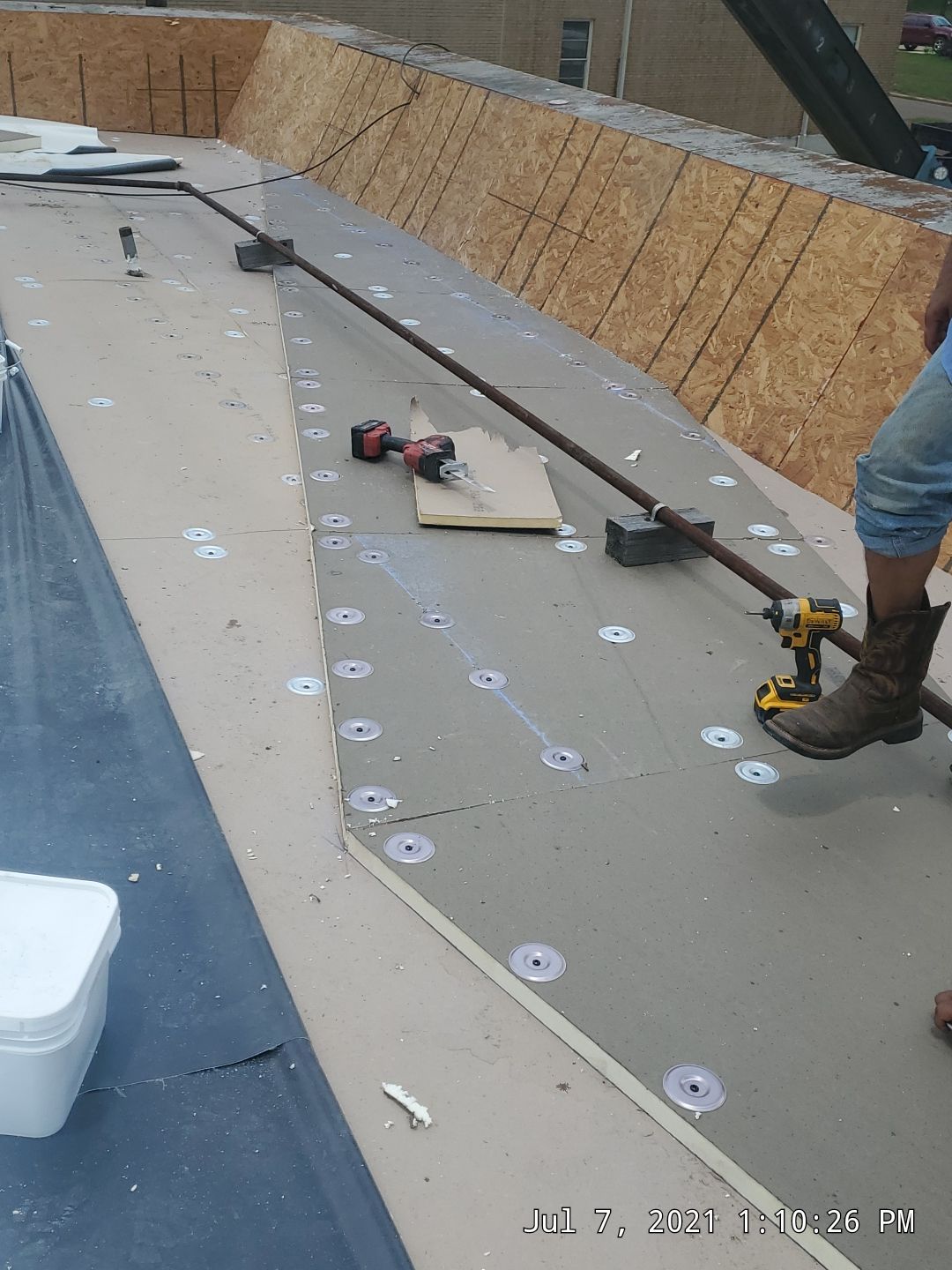 Commercial Roofing Installation using 50 mil PVC by Hostetler Roofing