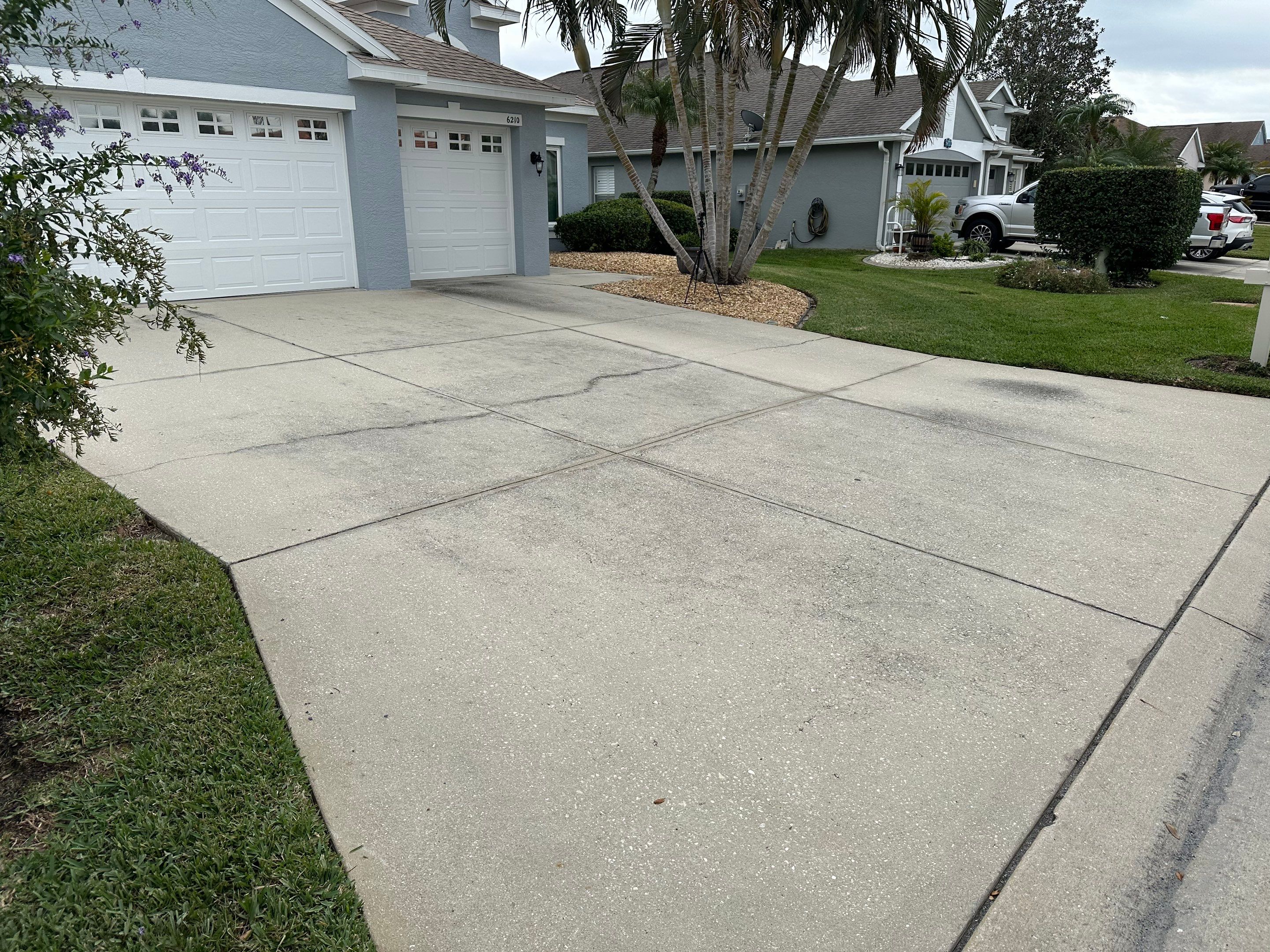 Concrete Driveway, Entryway & Street Curbing Cleaning in Fairways at Imperial Lakes, Palmetto, FL | Sunshine AquaWash by Sunshine AquaWash