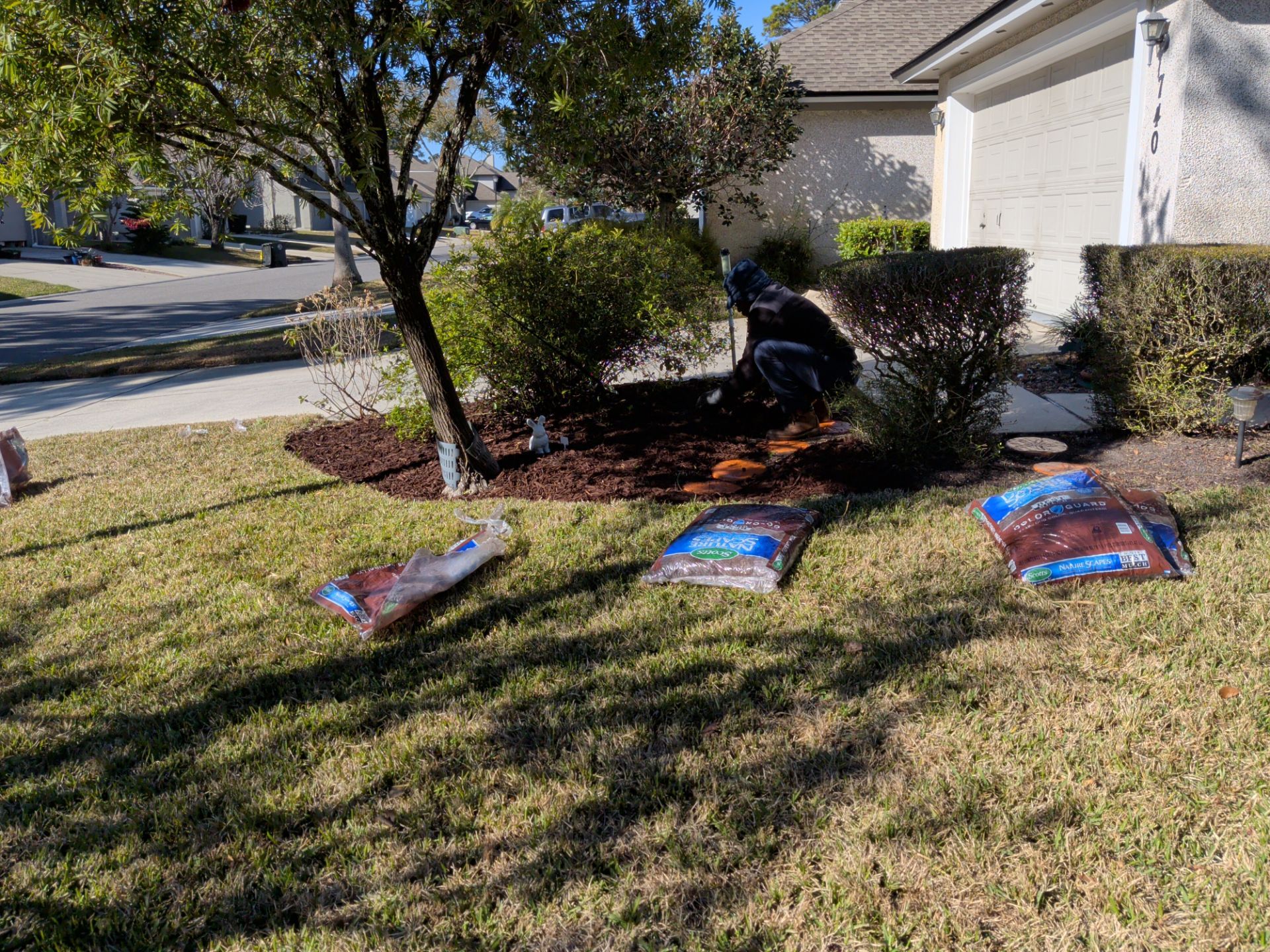 Flower Bed Cleanup & Mulch Preparation — Jacksonville Beach by Harmoni Home Services
