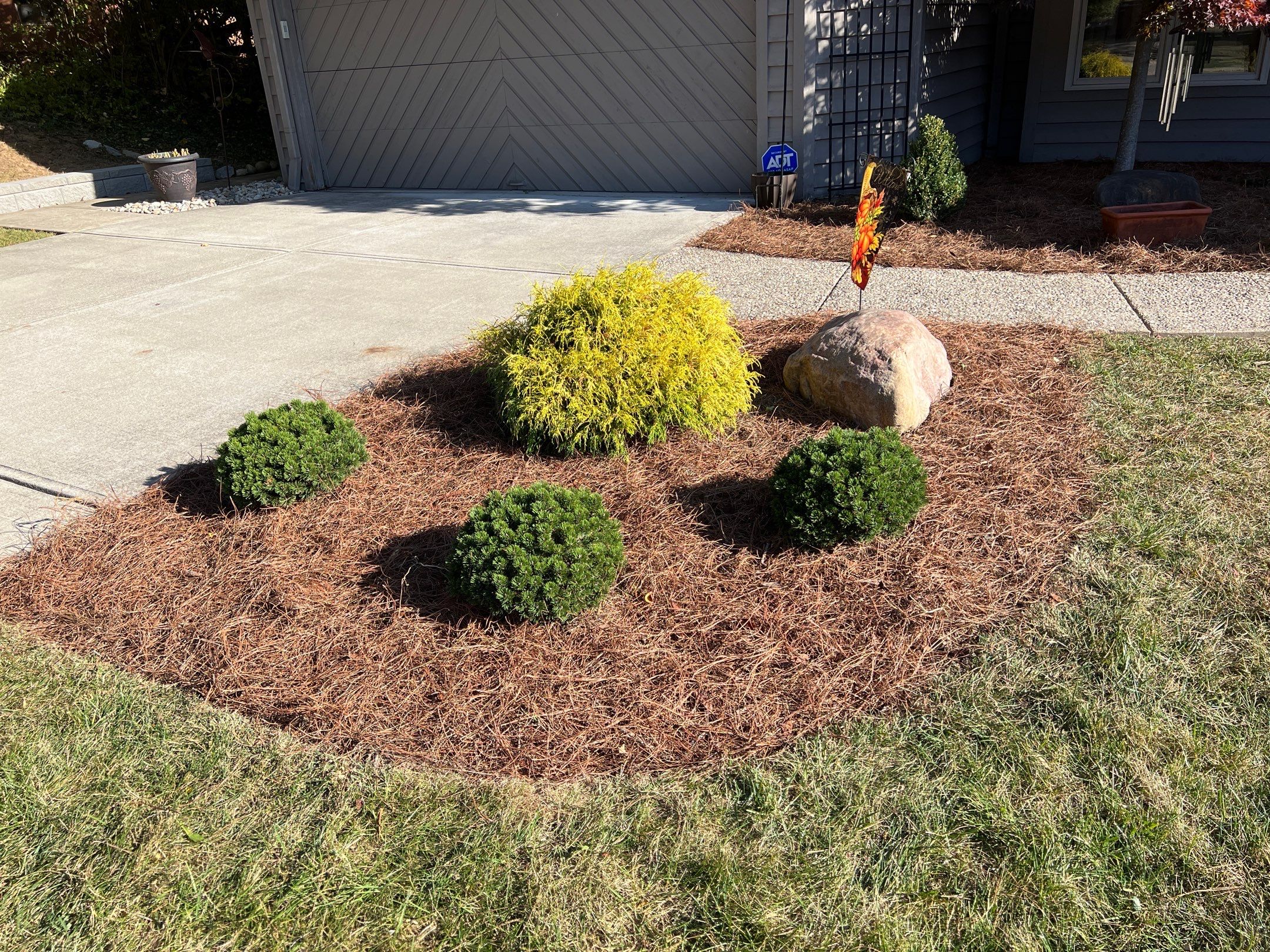 Spring Clean Up using Pine Straw by Reisenberg’s Lawn & Landscape, LLC
