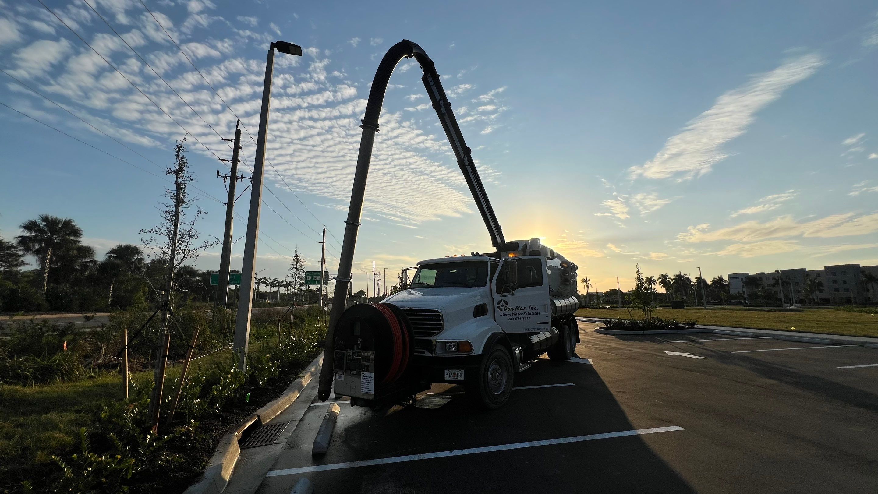 New Construction Commercial Parcel Stormwater System Cleaning by APS Power & Water