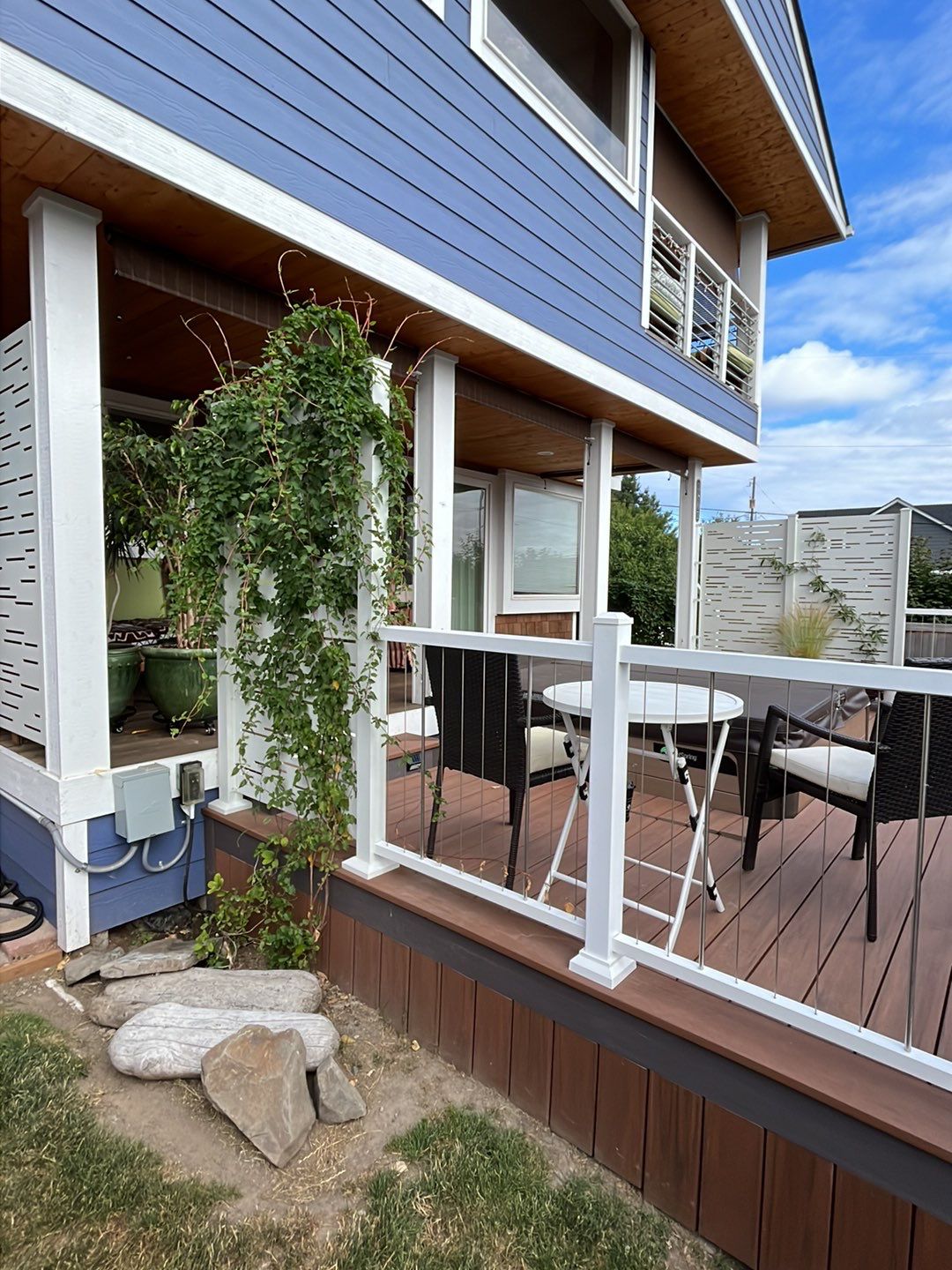 Deck Extension with Hideaway Screen by Alki deck builders 