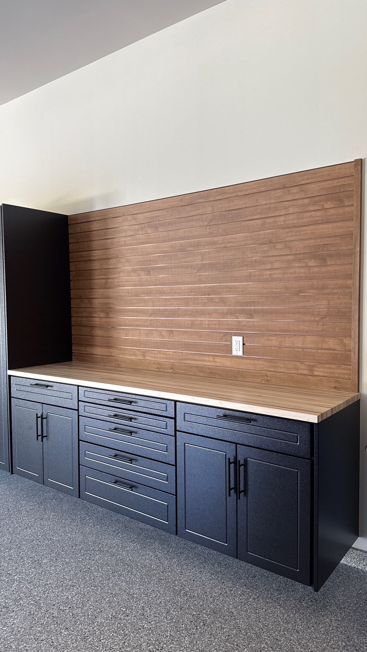Check Out this beautiful Storage Addition With Western Cedar Slatwall  by Banner Garage