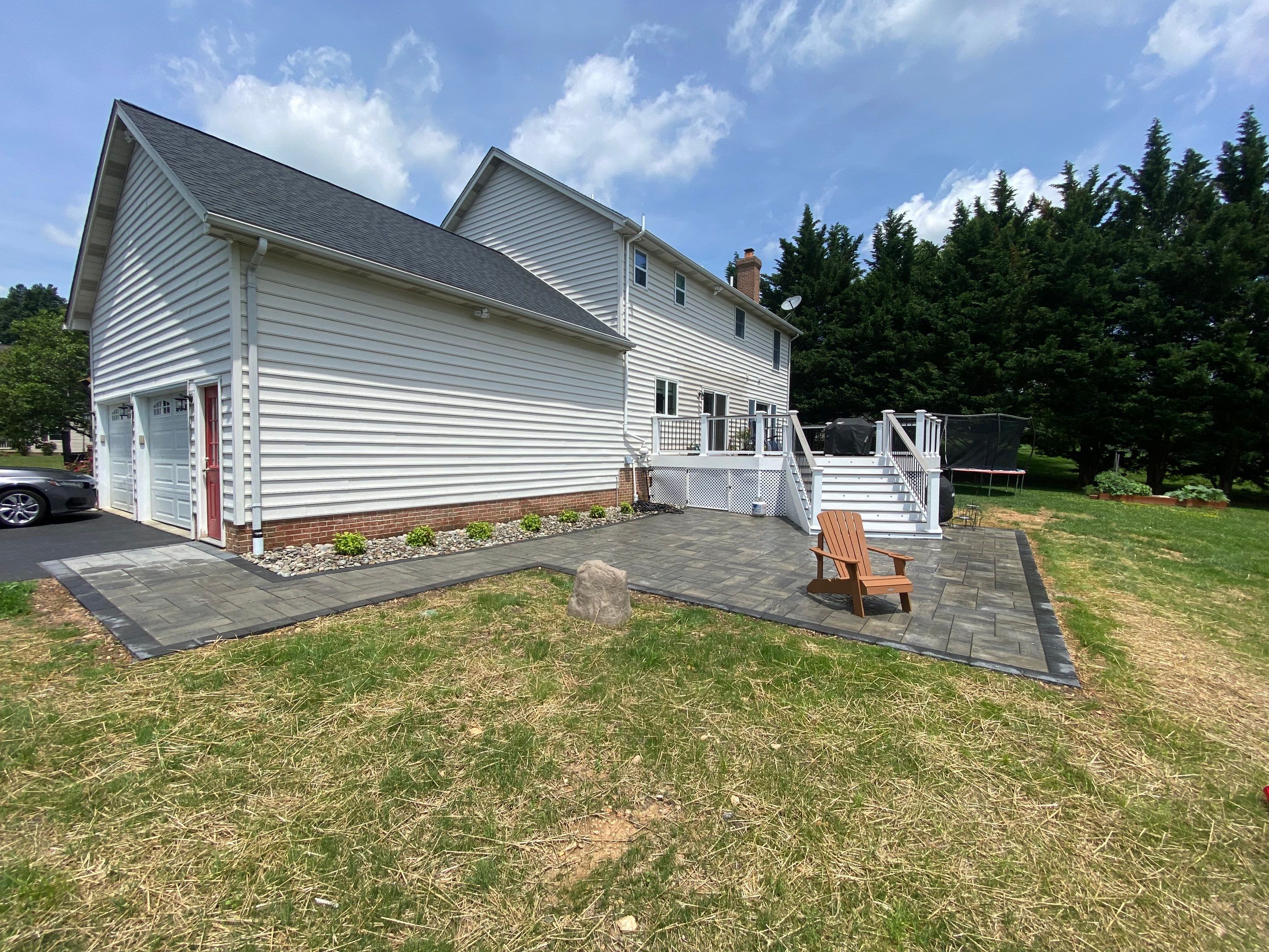 Backyard Transformation using Techo-Bloc Pavers by The Smet Companies, LLC