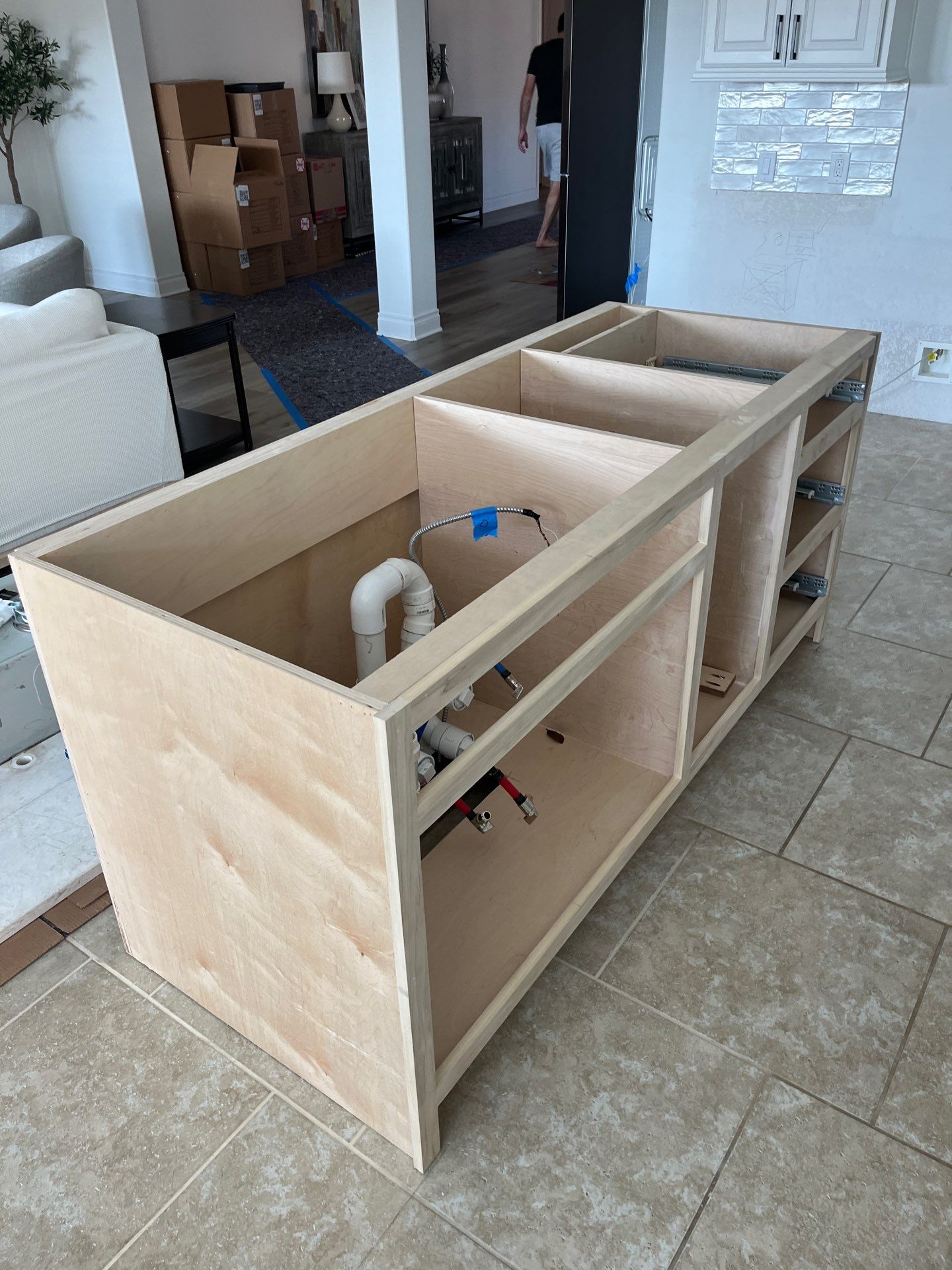 Kitchen Remodel using Water mitigation equipment by L&T General Contractors and Restoration INC
