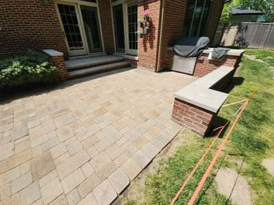 Brick paver repair, clean, seal and poly sanding