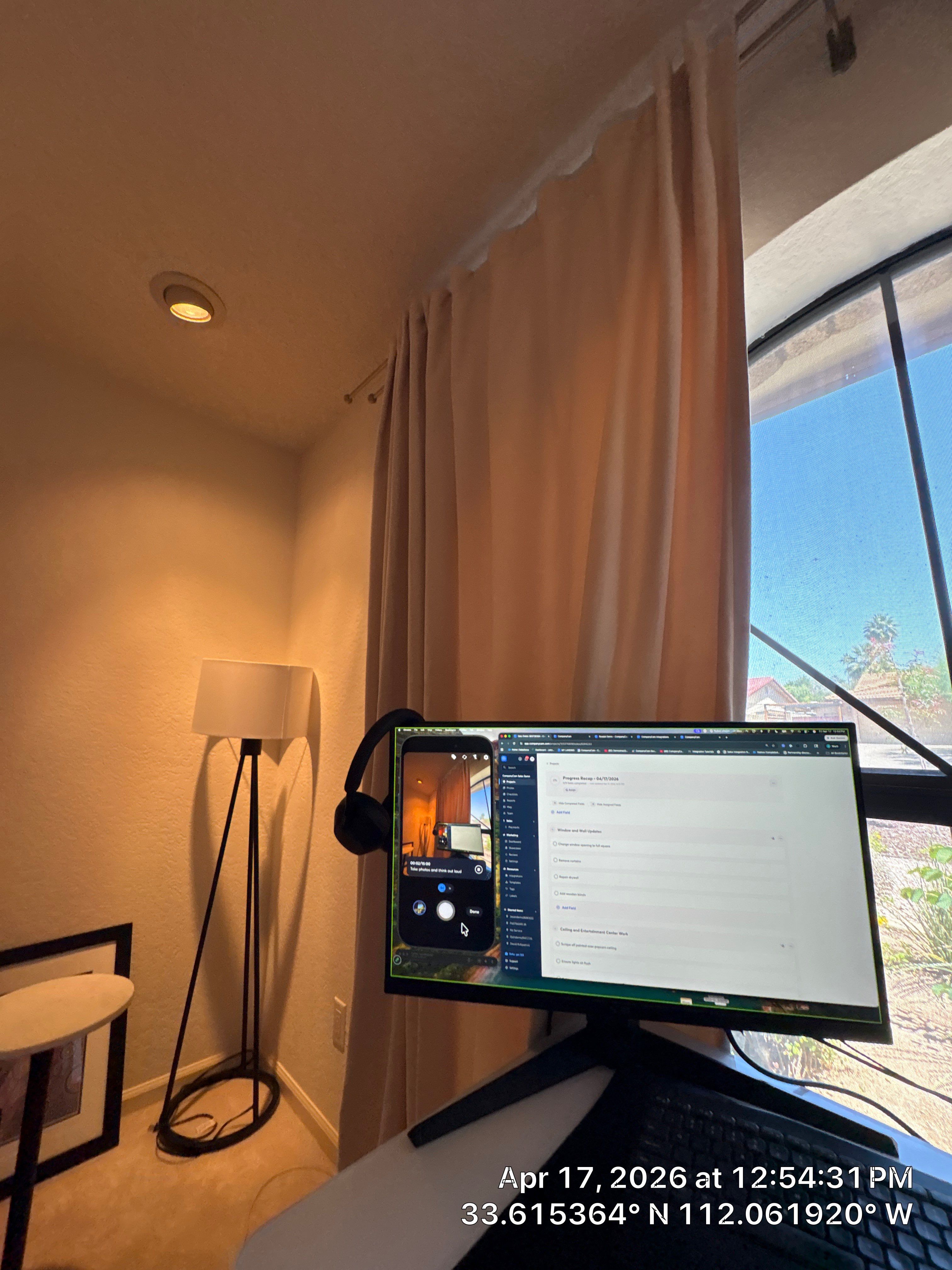 Custom Home Office Installation and Media Wall Setup in Phoenix by CompanyCam Sales Demo