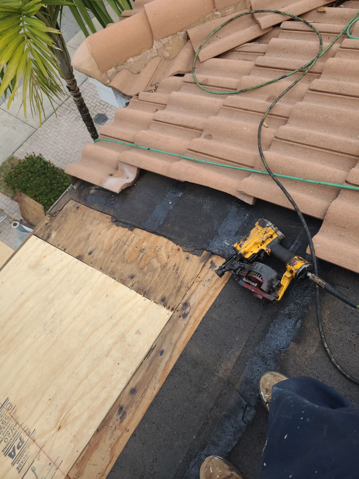 Clay Tile Roof Repair and Wood Decking Replacement in Fort Lauderdale by Aastro Roofing