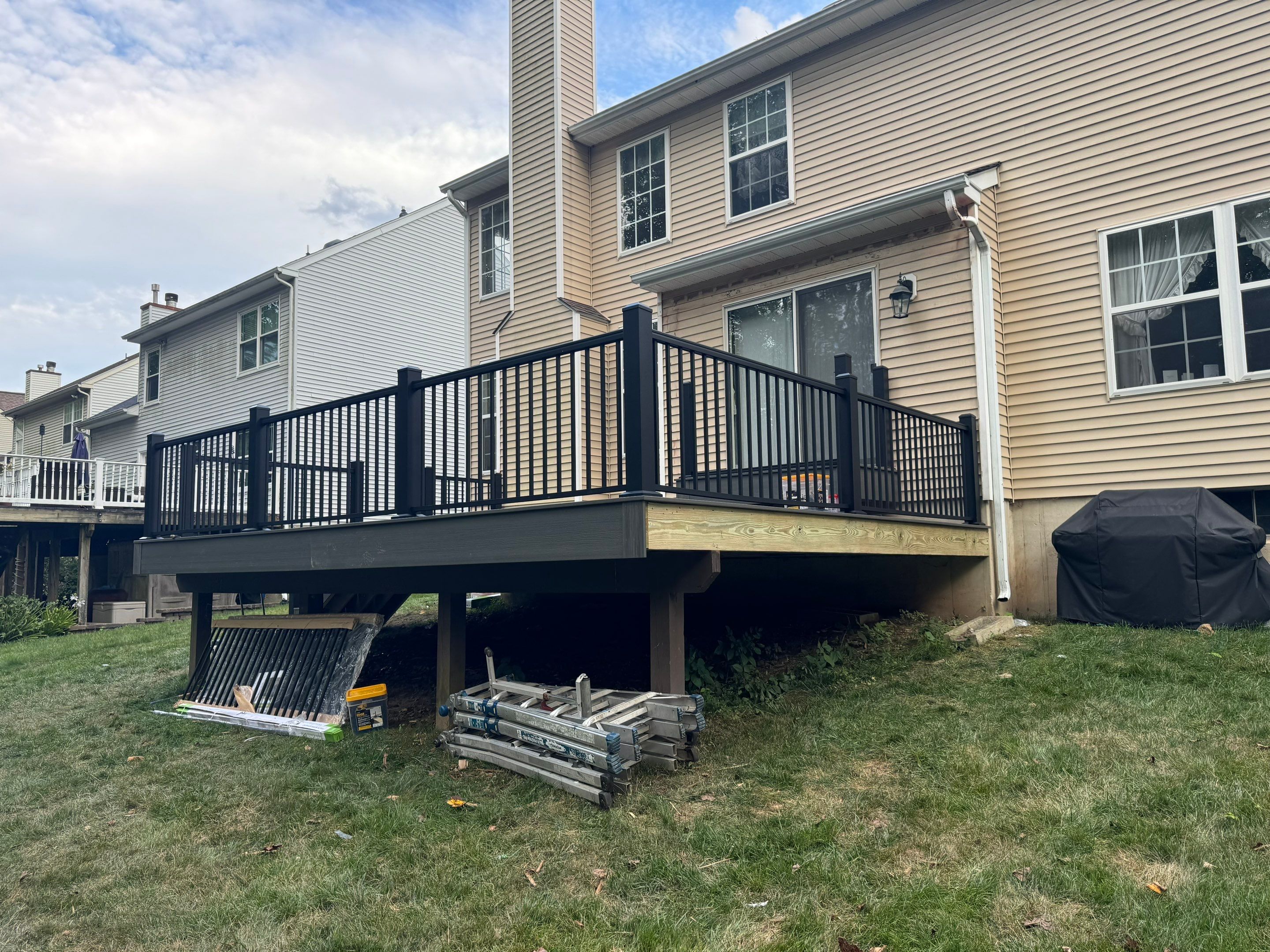 Deck Resurface using Deckorators Vista - Color Driftwood by deck guardian