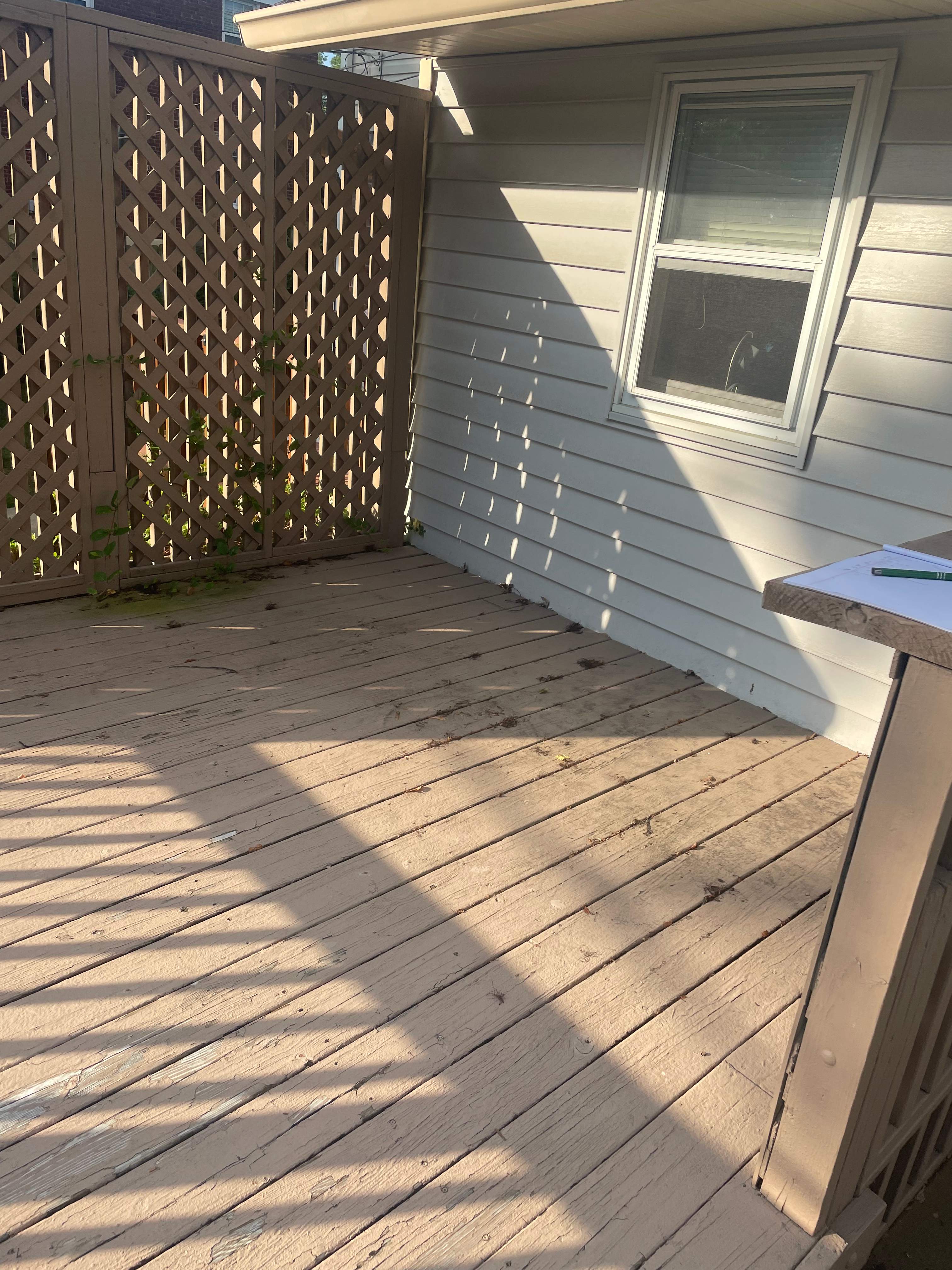 Deck resurfacing, railing replacement and concrete resurfacing by Fairfax Contractors, LLC