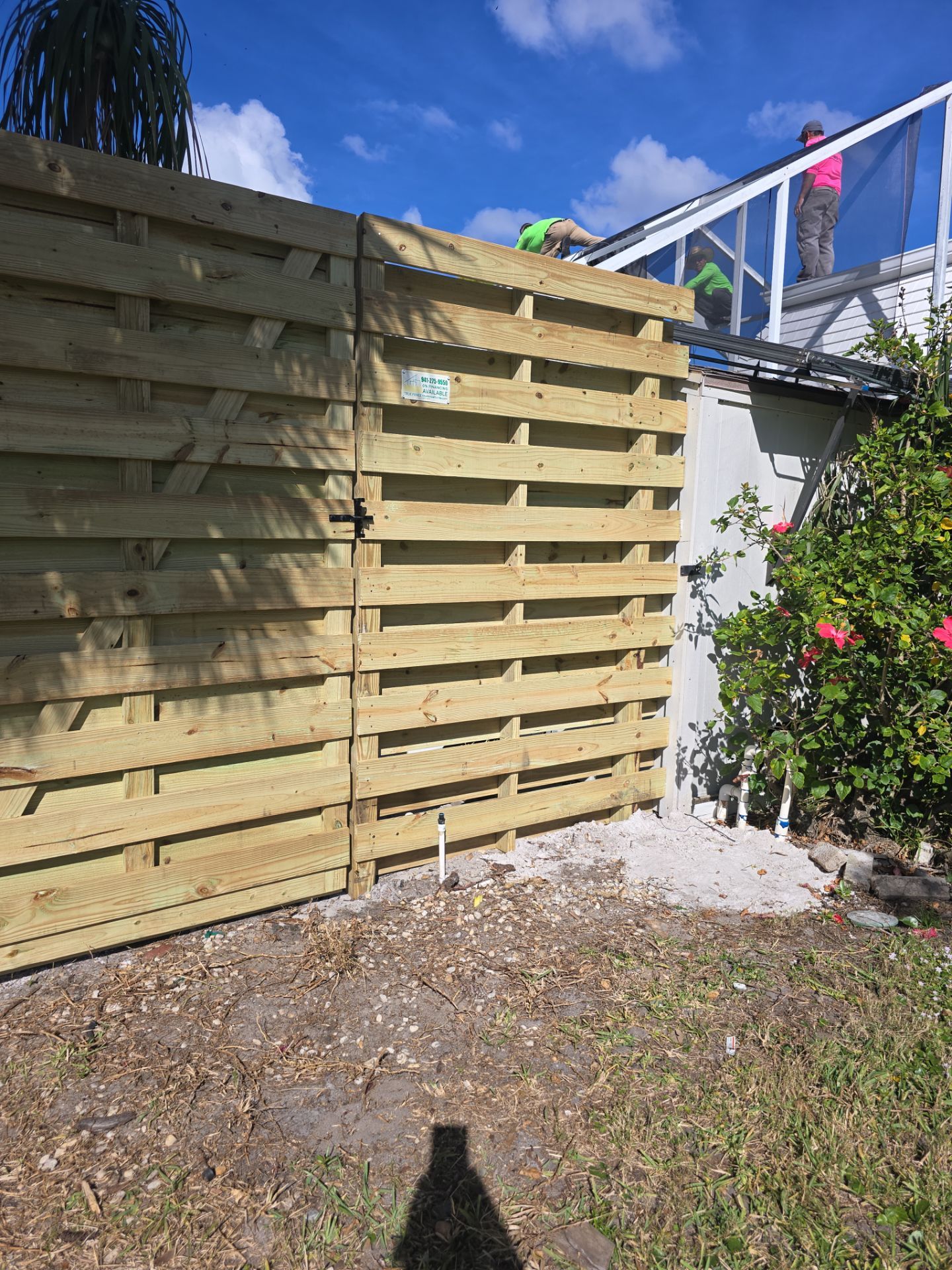 8'H Stained Shadowbox Wood in Nokomis by True Fence LLC