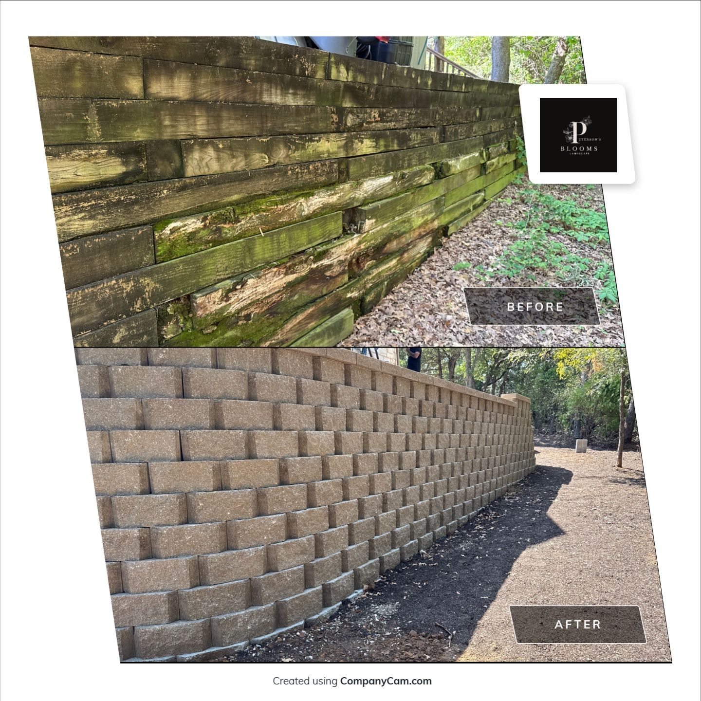 In Progress Retaining Wall Project by Peterson’s
