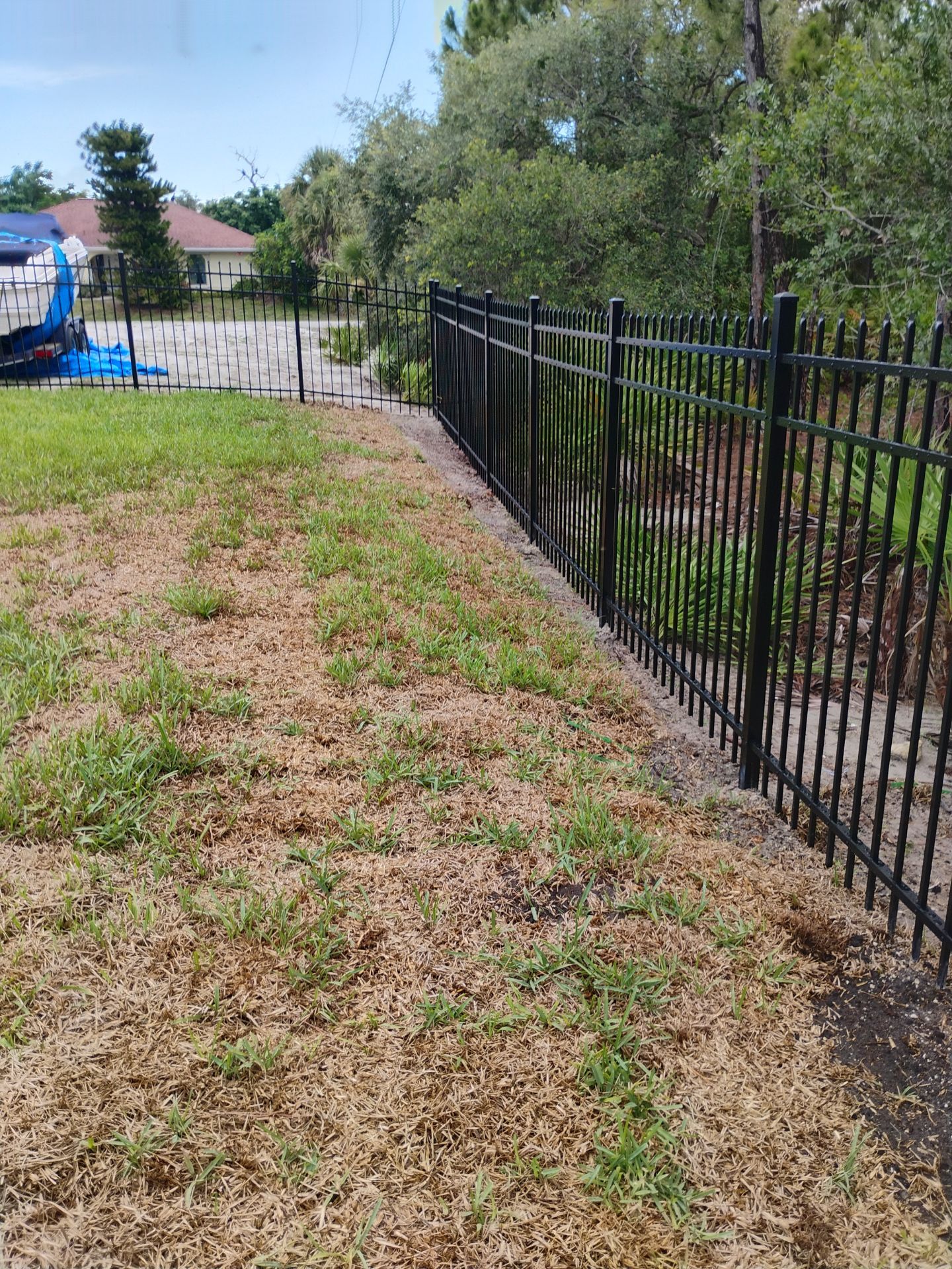 Black Aluminum Spear Top Picket Fence Installation in Englewood by True Fence LLC