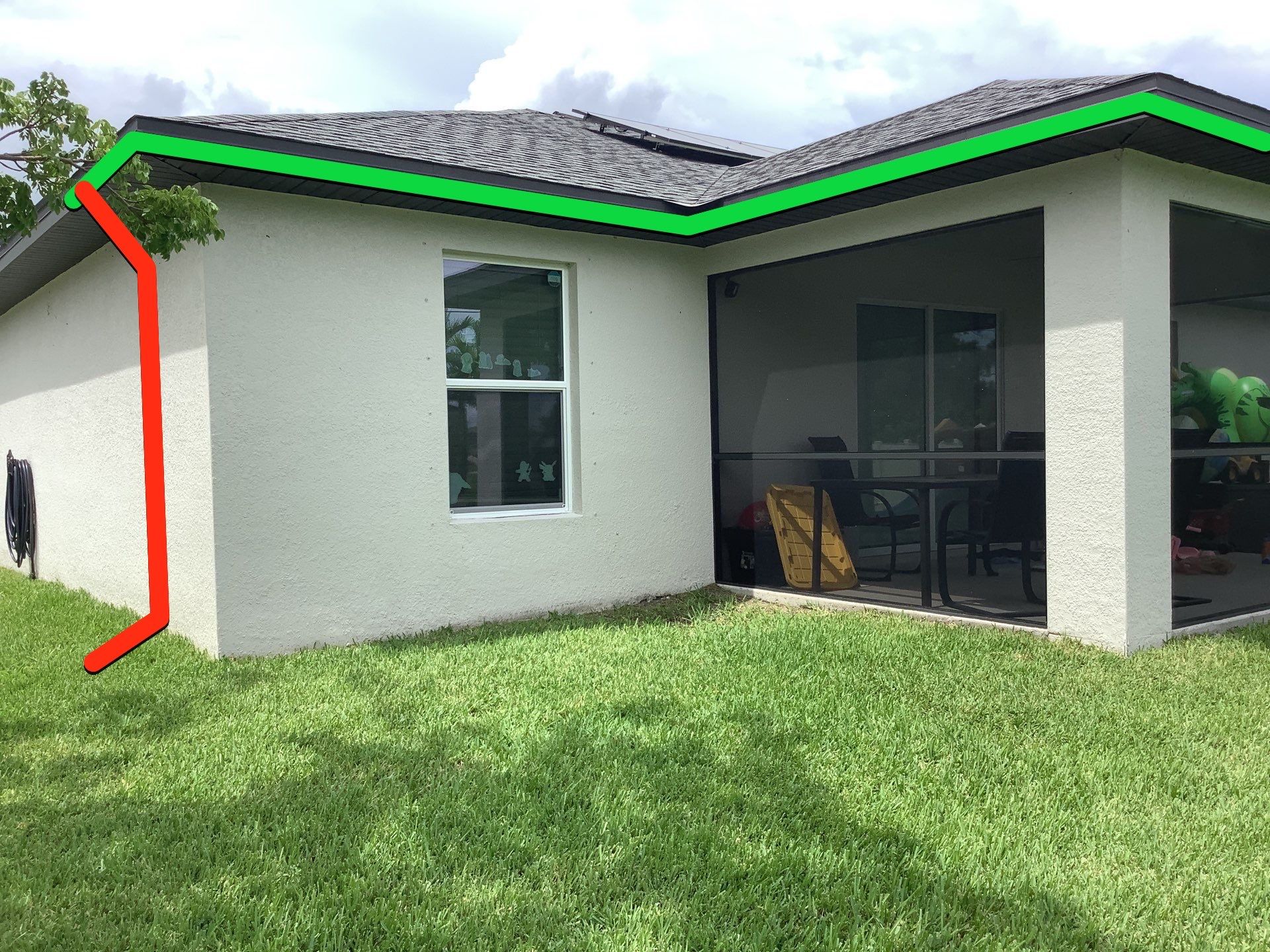 Black Seamless Gutters using black seamless gutters in Cape Coral FL by Gutter Professors