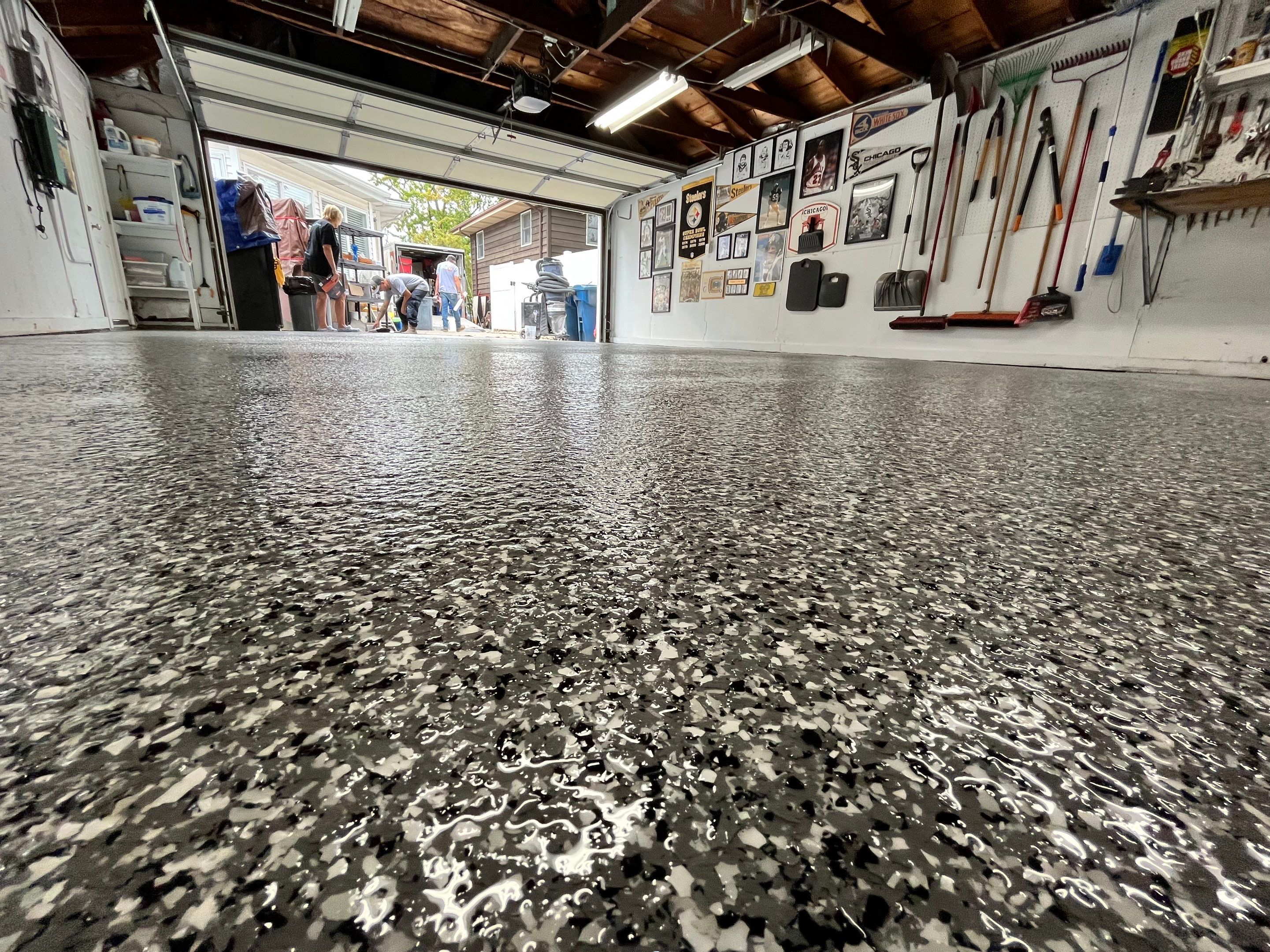 Nightfall Flake Garage Floor by Level 10 Coatings