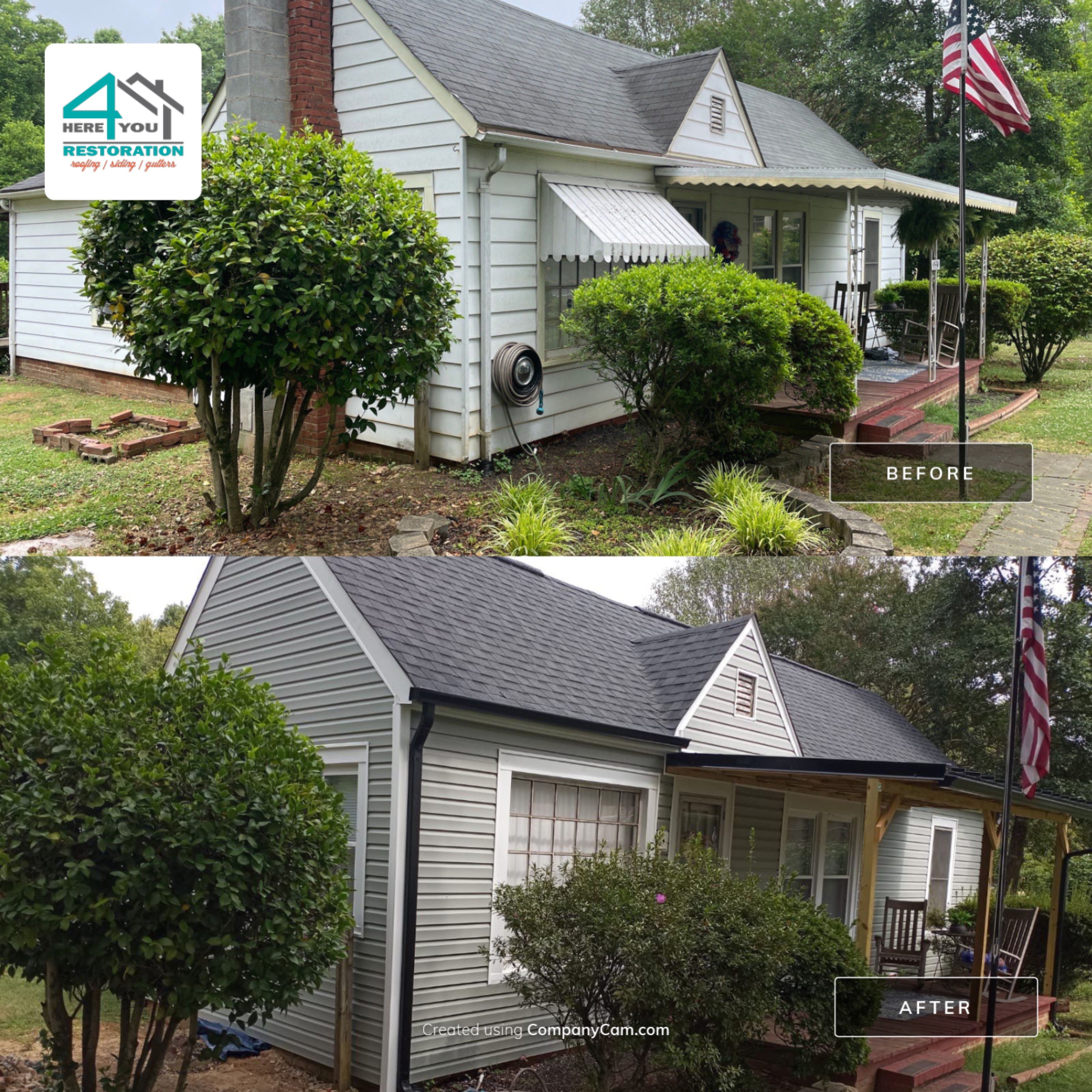Residential Remodel Roofing, Siding and Gutters by Here4You Restoration 
