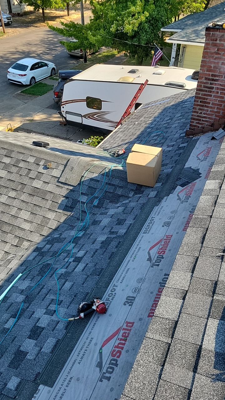 Residential Roofing Installation using IKO Dynasty (Color: Summit Grey) by Orezona Building & Roofing Company, Inc.