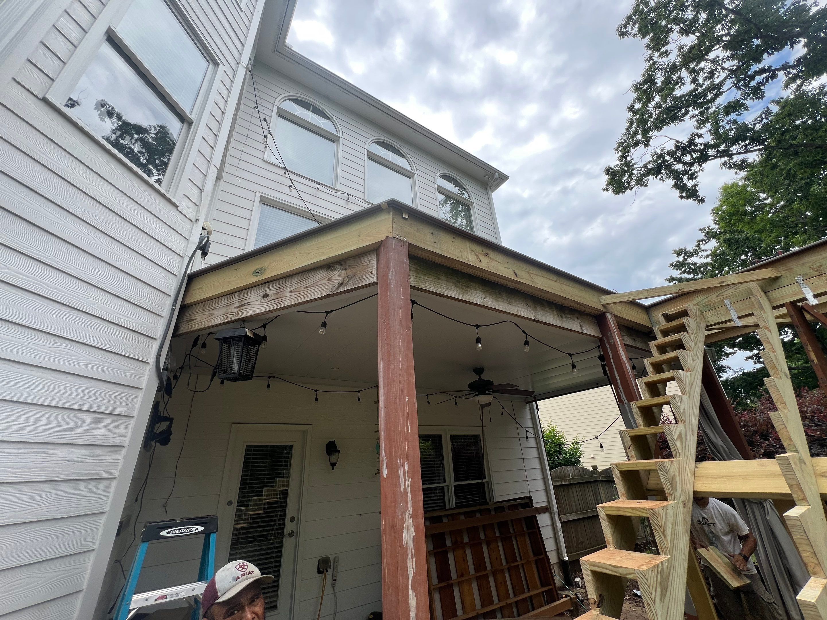 Elevated Composite Deck and Concrete Landing Installation in Kennesaw by Swift Home Renovations