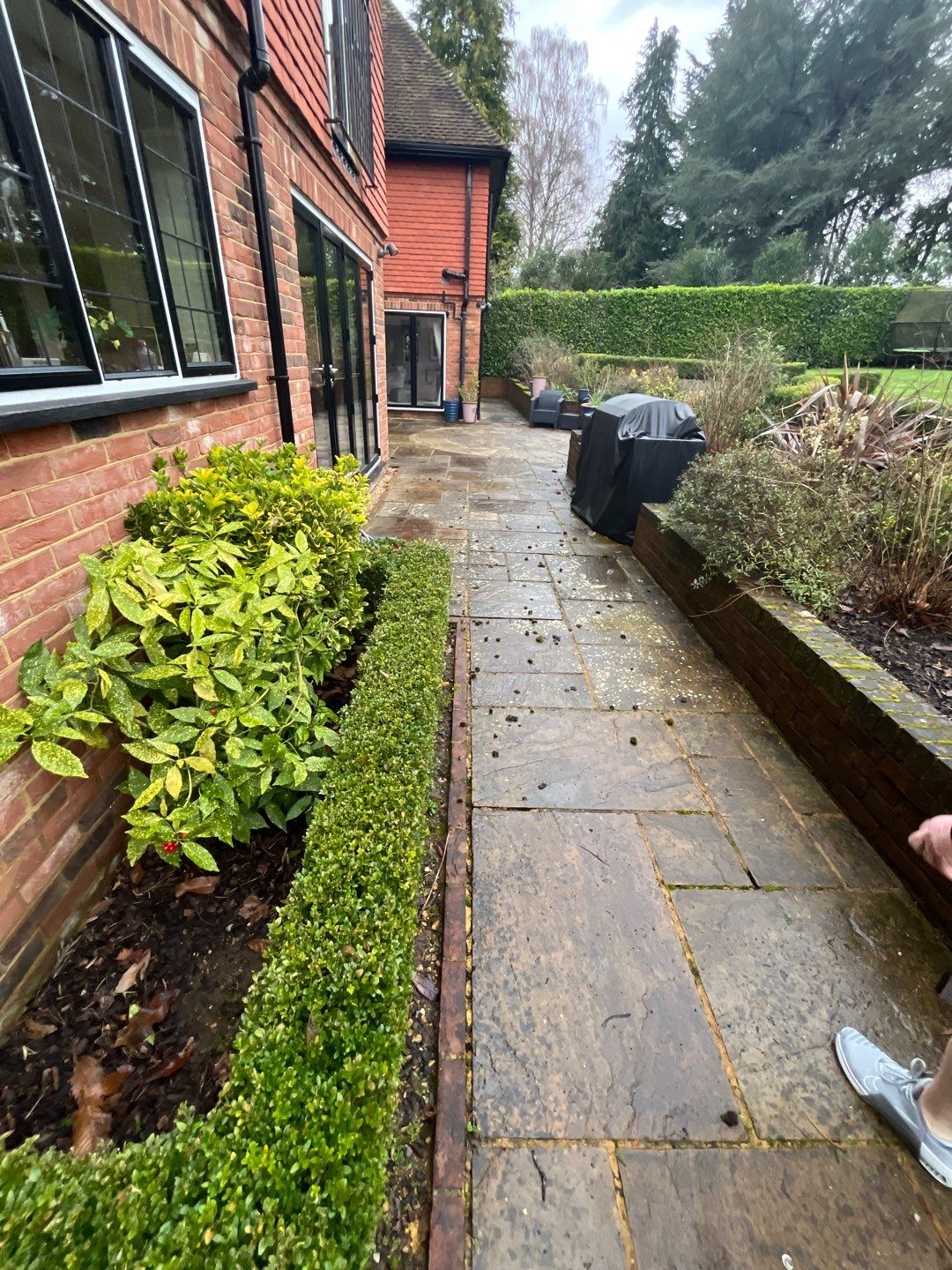 Patio Area Spring Clean using 18inch Whirlaway FSC by Ges Exterior Cleaning ltd