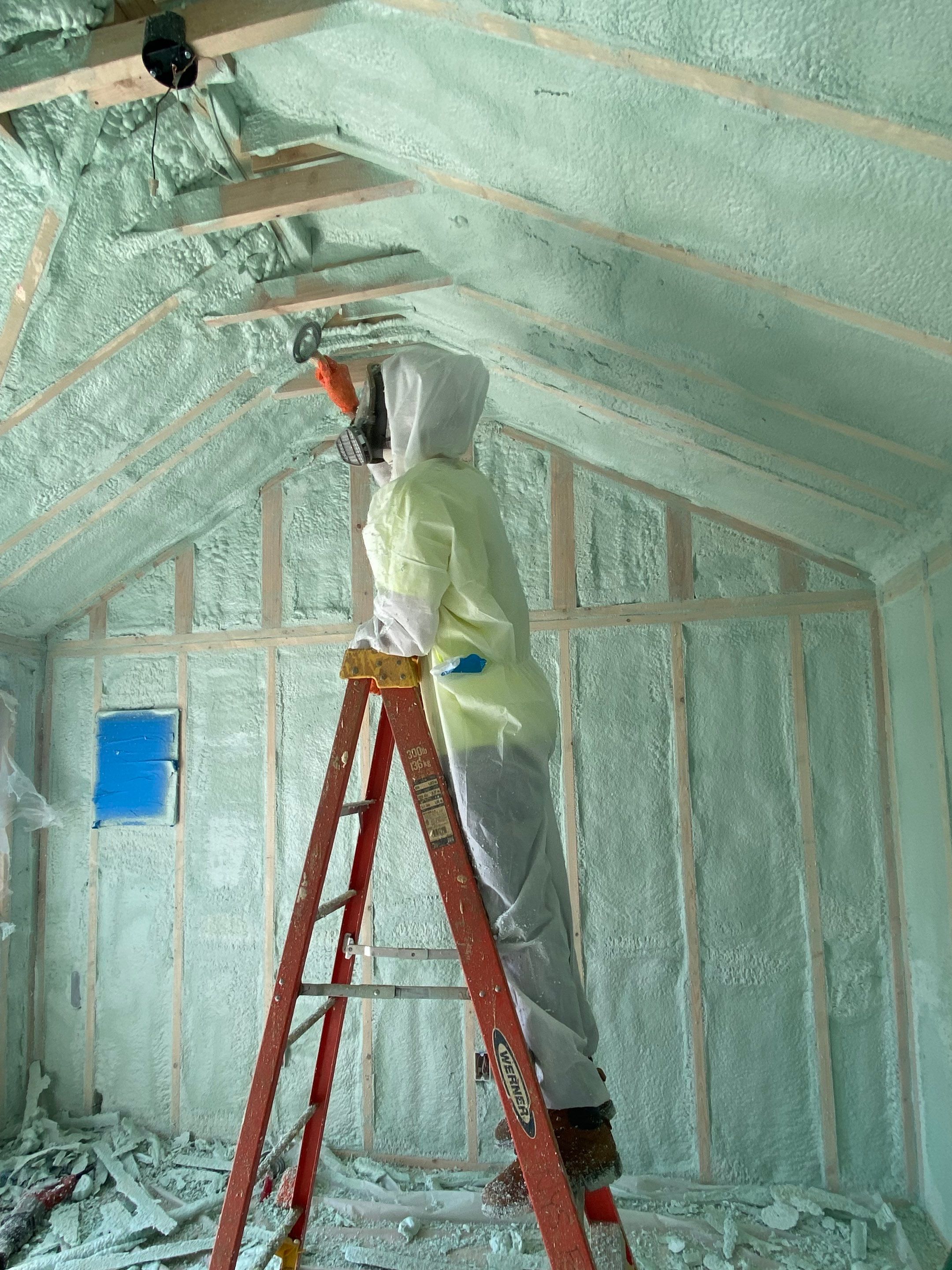 Exterior Walls using Closed Cell Spray Foam by NYS Foam & Energy
