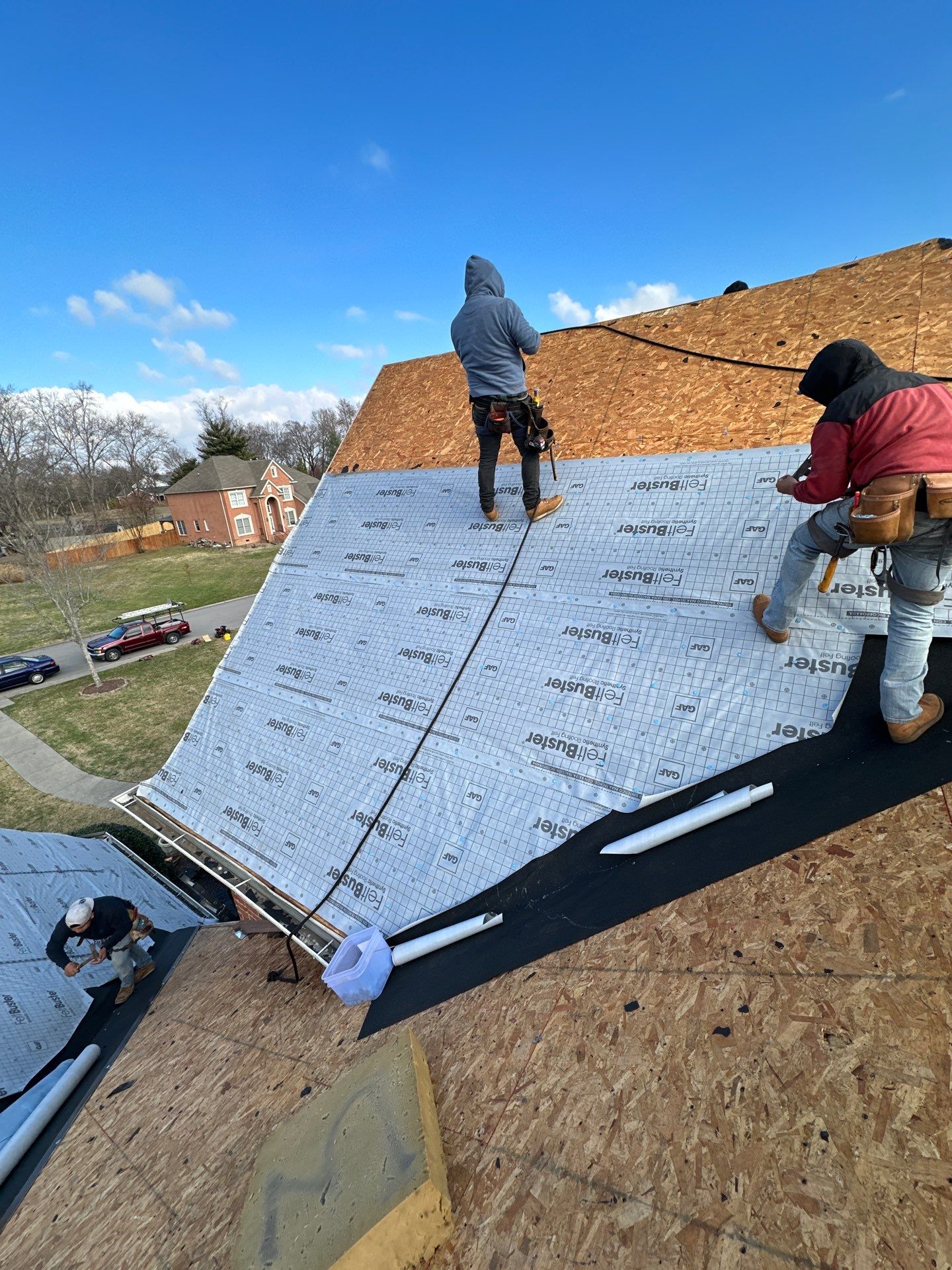 Residential Roofing Installation using GAF Timberline HDZ Weathered Wood Shingles by Undersun Roofing 