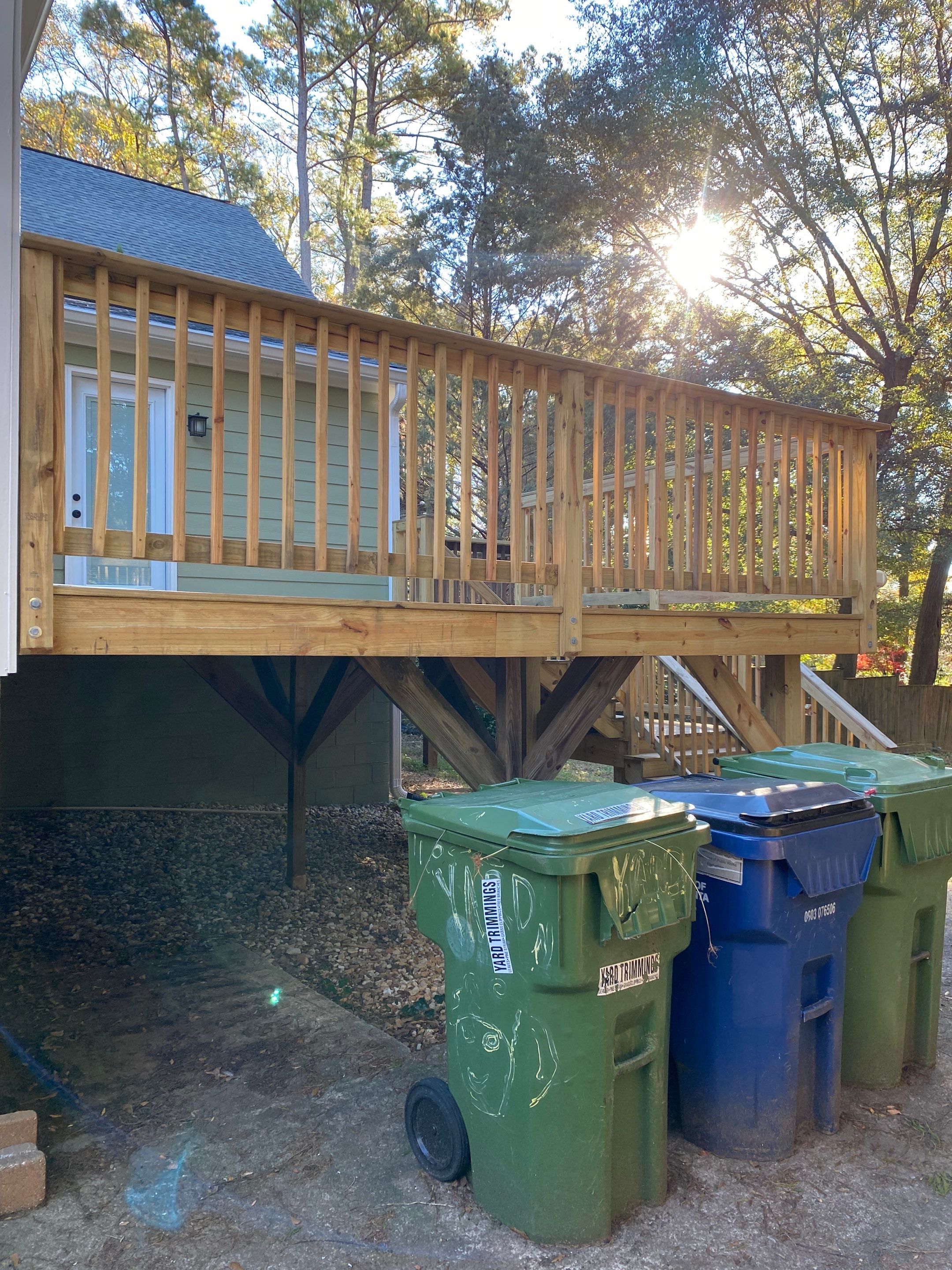 Multi-Level Wood Deck Restoration and Staining in Atlanta by Swift Home Renovations