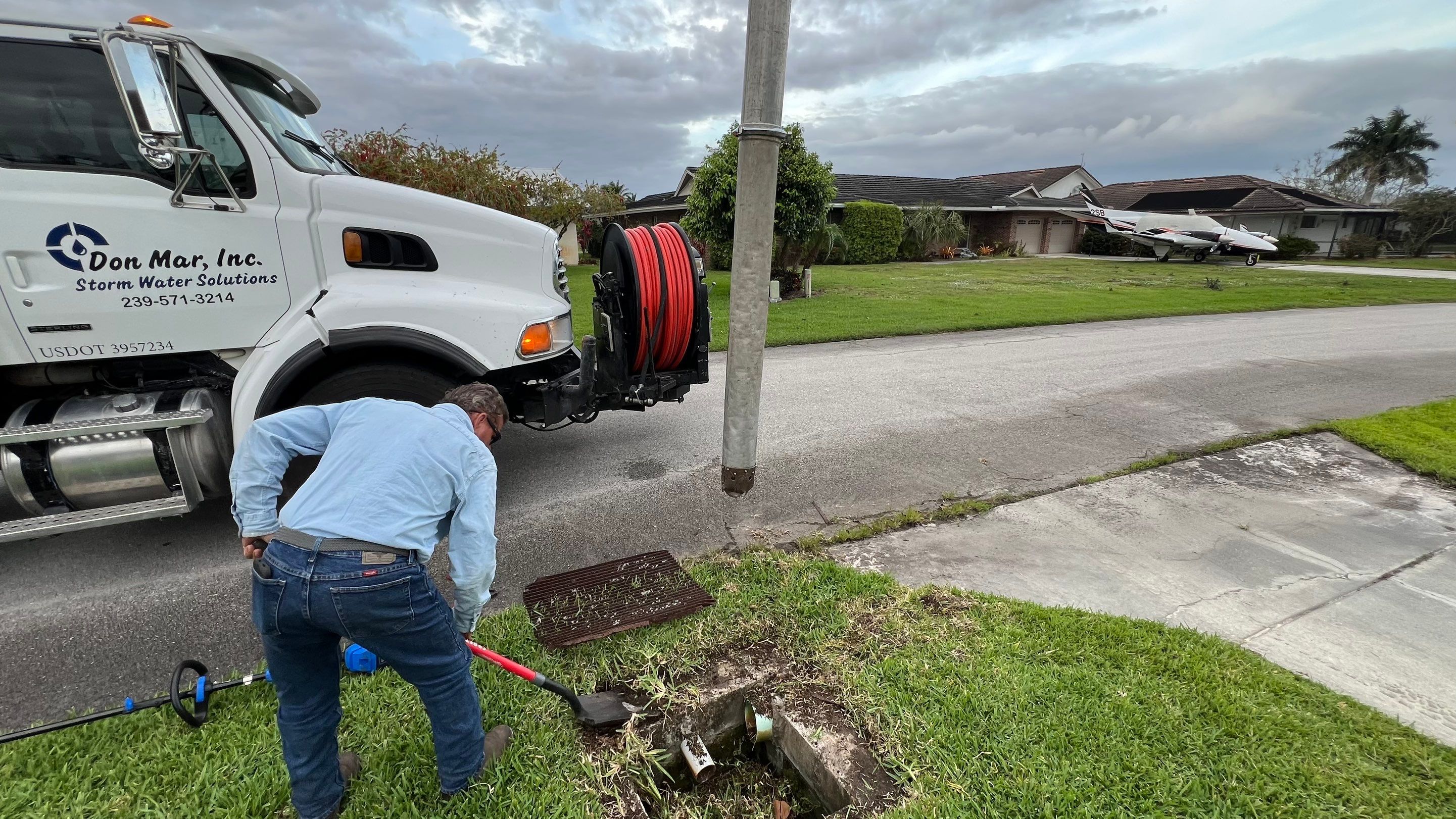 Naples Private Airport Community Catch Basin Cleaning by APS Power & Water