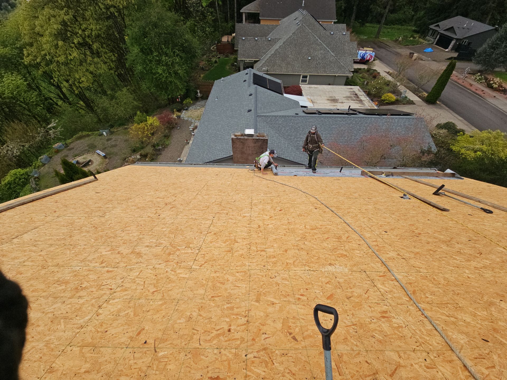 Residential Roofing Installation using Malarkey Vista AR Shingles (Color: Storm Grey) by Orezona Building & Roofing Company, Inc.