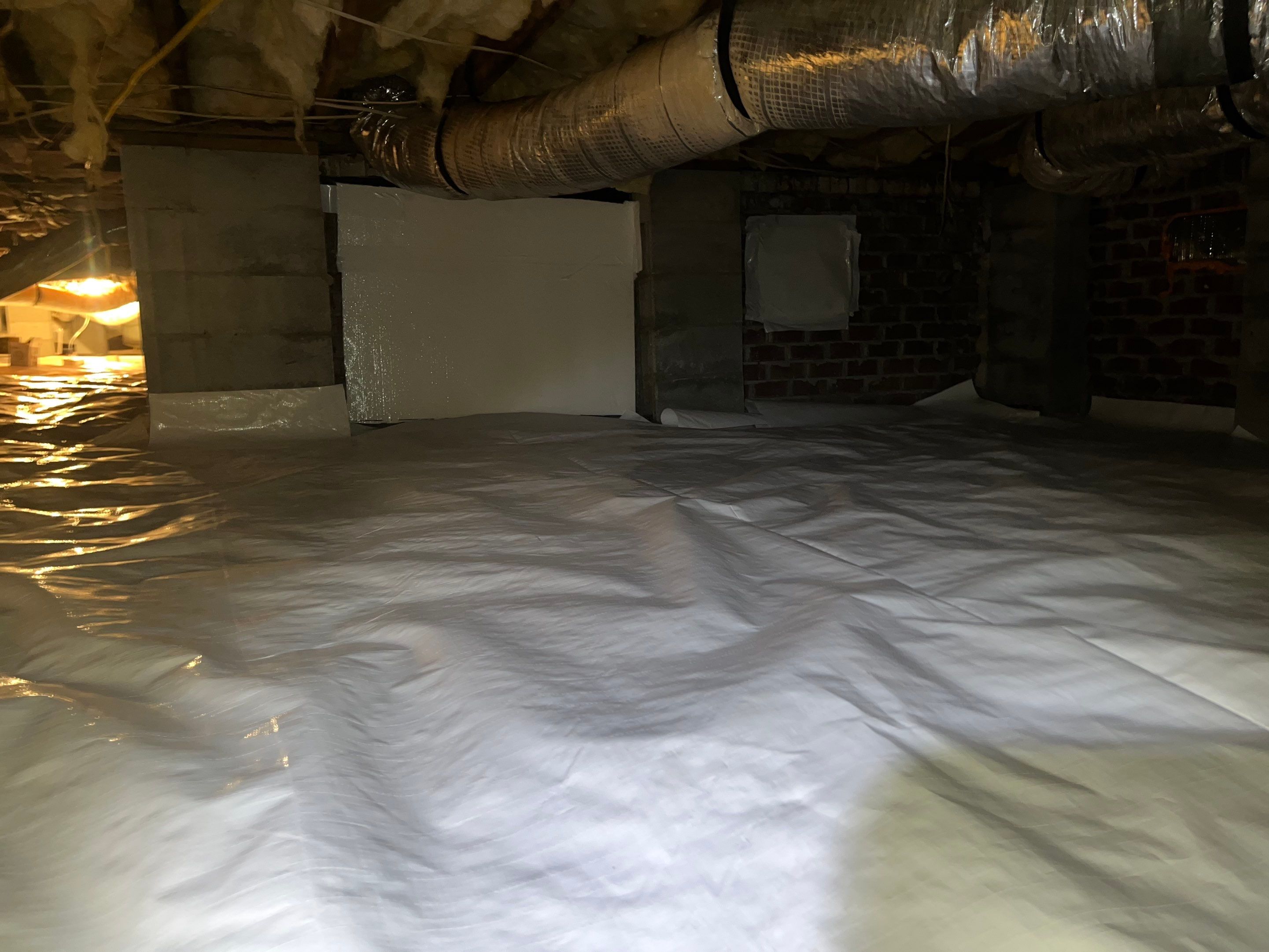 Dehumidifier and Moisture Barrier install with Structural repairs. by Impact Crawlspace