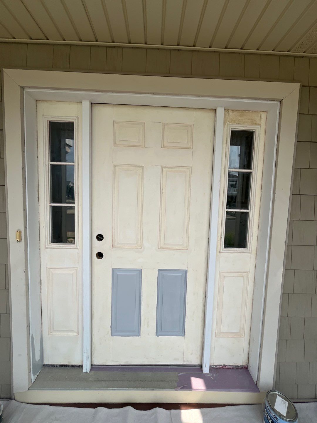 Front Door and Sidelight Refinishing and Painting in Avalon New Jersey by FreshCoat Works LLC