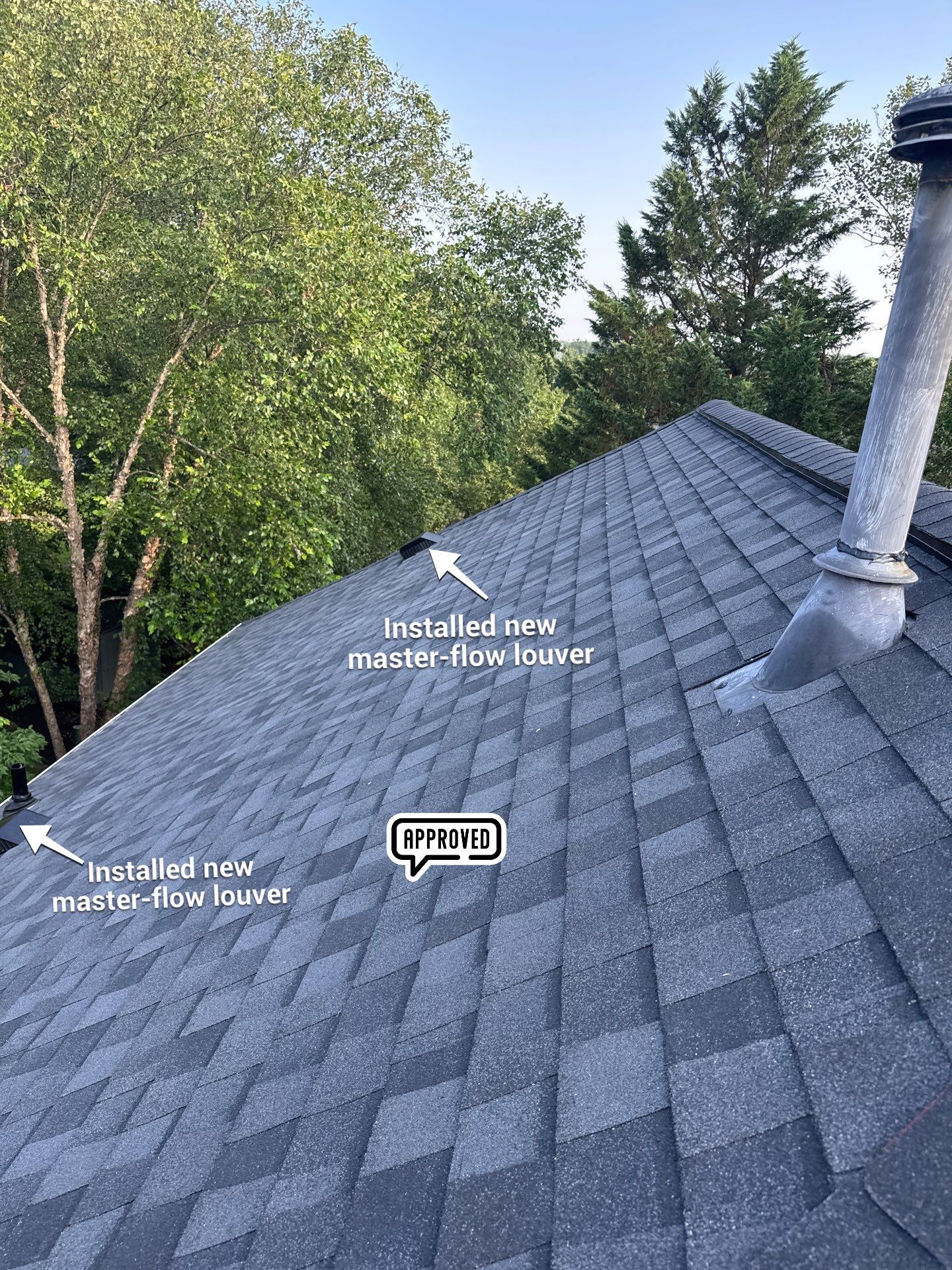 New Shingle Roof & New Gutters and downspouts with covers by Alpha Design Services