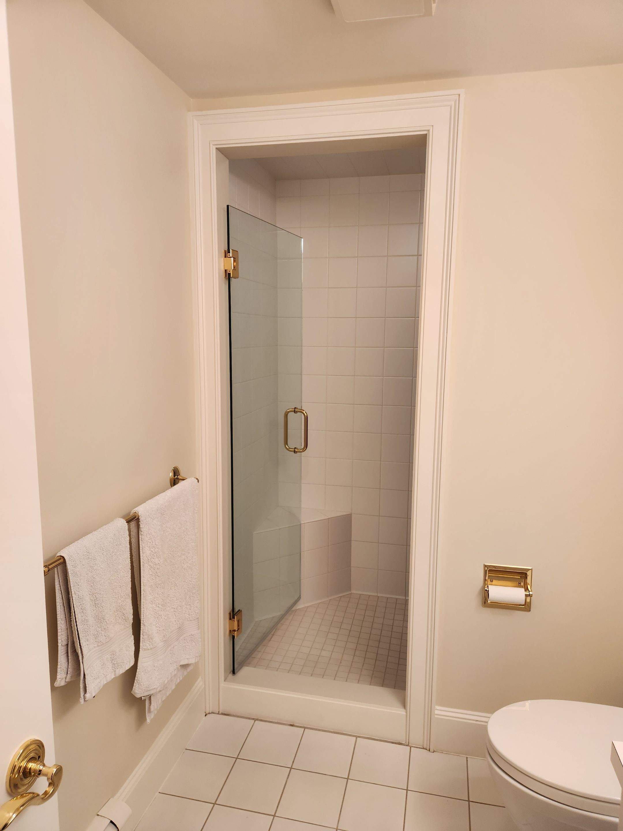 Multiple Frameless Shower Doors by Cheshire Glass Company