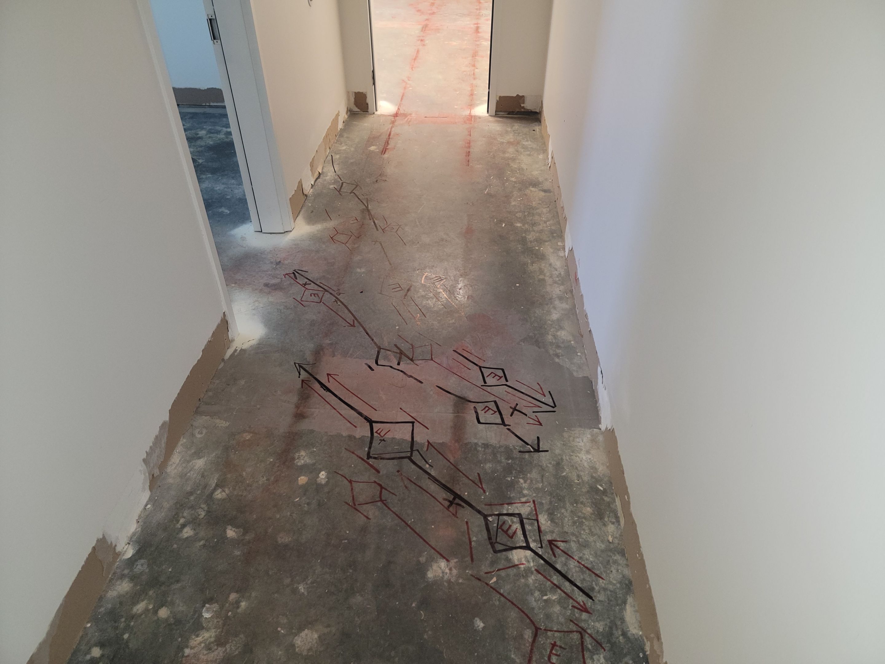 Concrete Scanning for new sewer line install by Alsip Locating Service, LLC