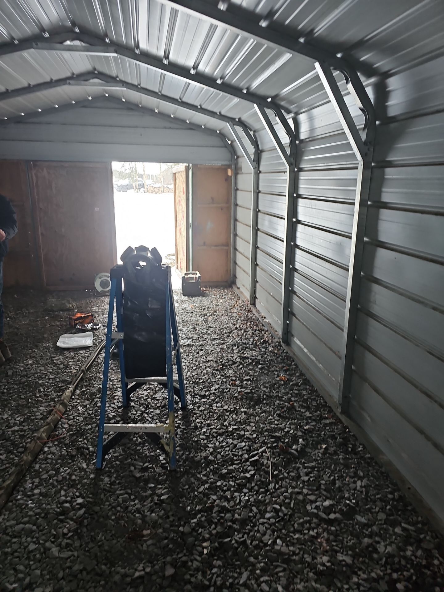 Closed Cell Spray Foam Applied to a Metal Shed by NYS Foam & Energy