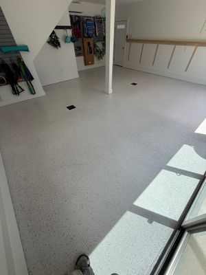 Custom Epoxy Flake Floor Coating for Spring Lake Garage