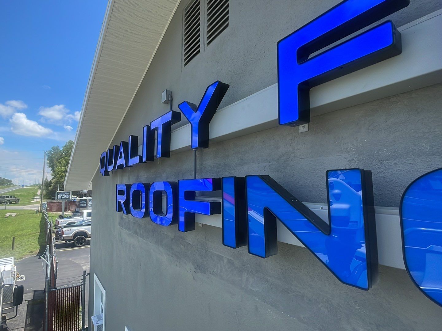 Channel Letters for Quality First Roofing by SignCrafters