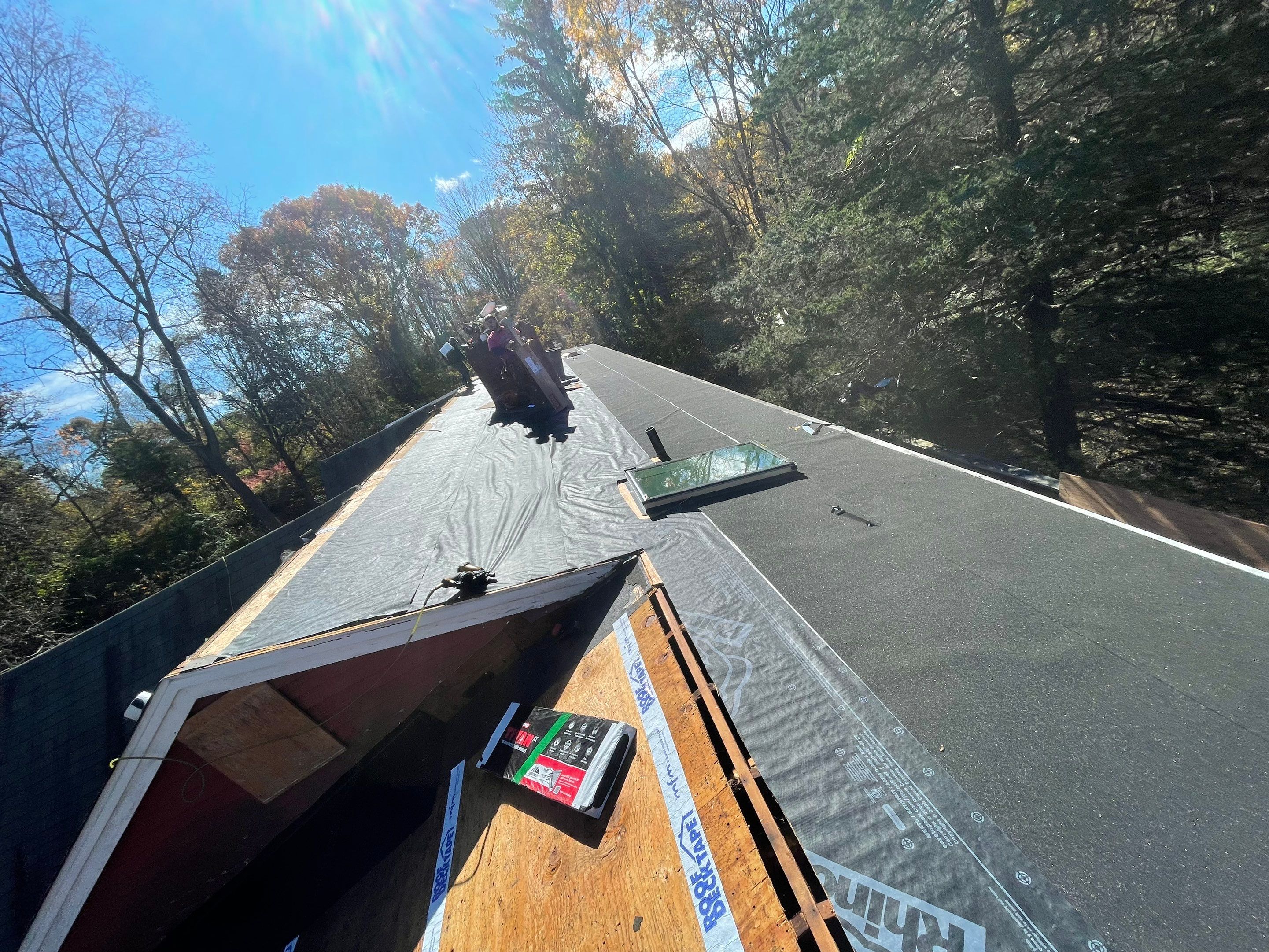 Residential Roofing Installation using Owens Corning TruDefinition Duration AR - Estate Gray & White Double 4 Siding by A Plus Exterior