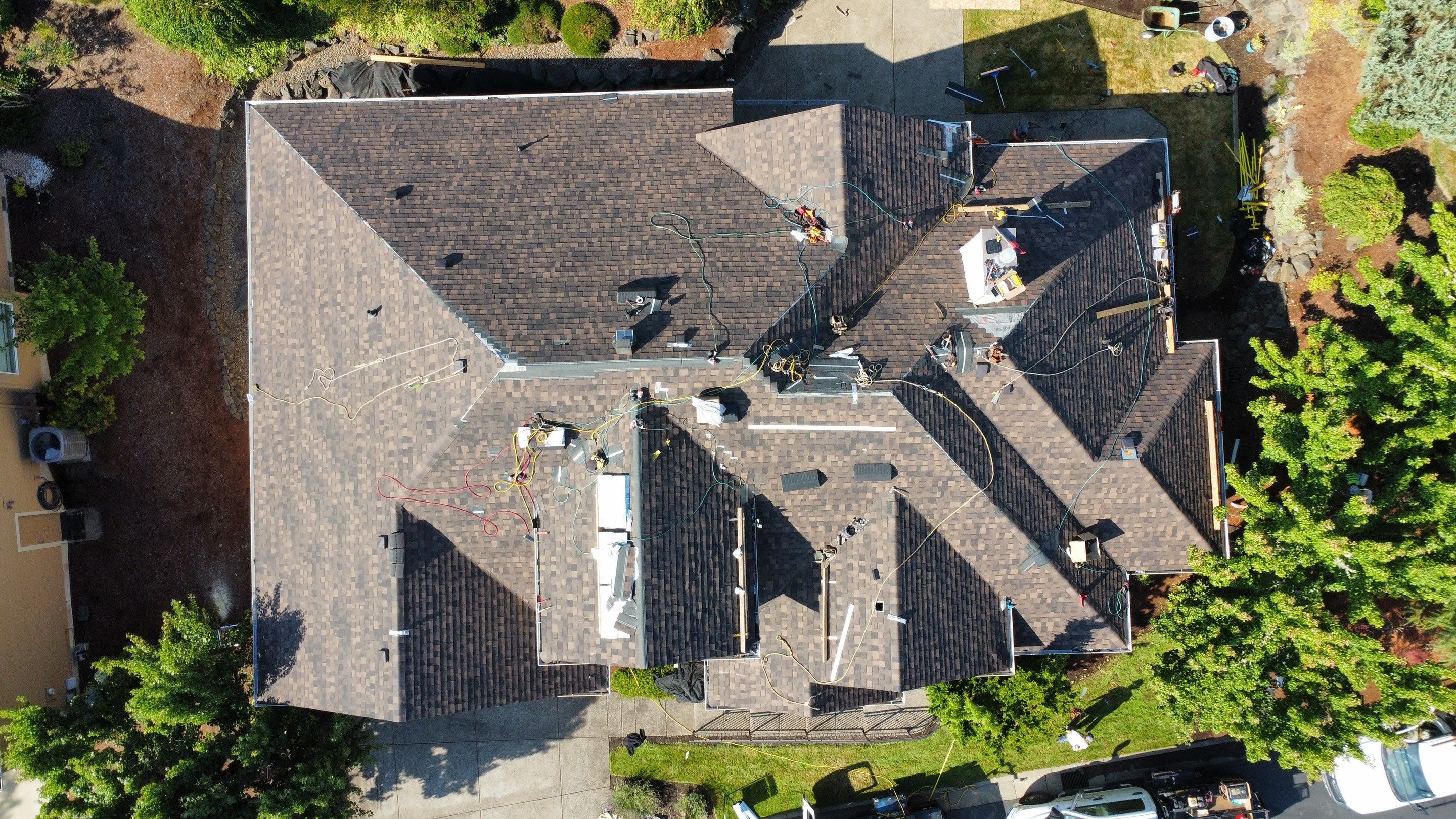 Residential Roofing Installation using IKO Dynasty (Color: Shadow Brown) by Orezona Building & Roofing Company, Inc.