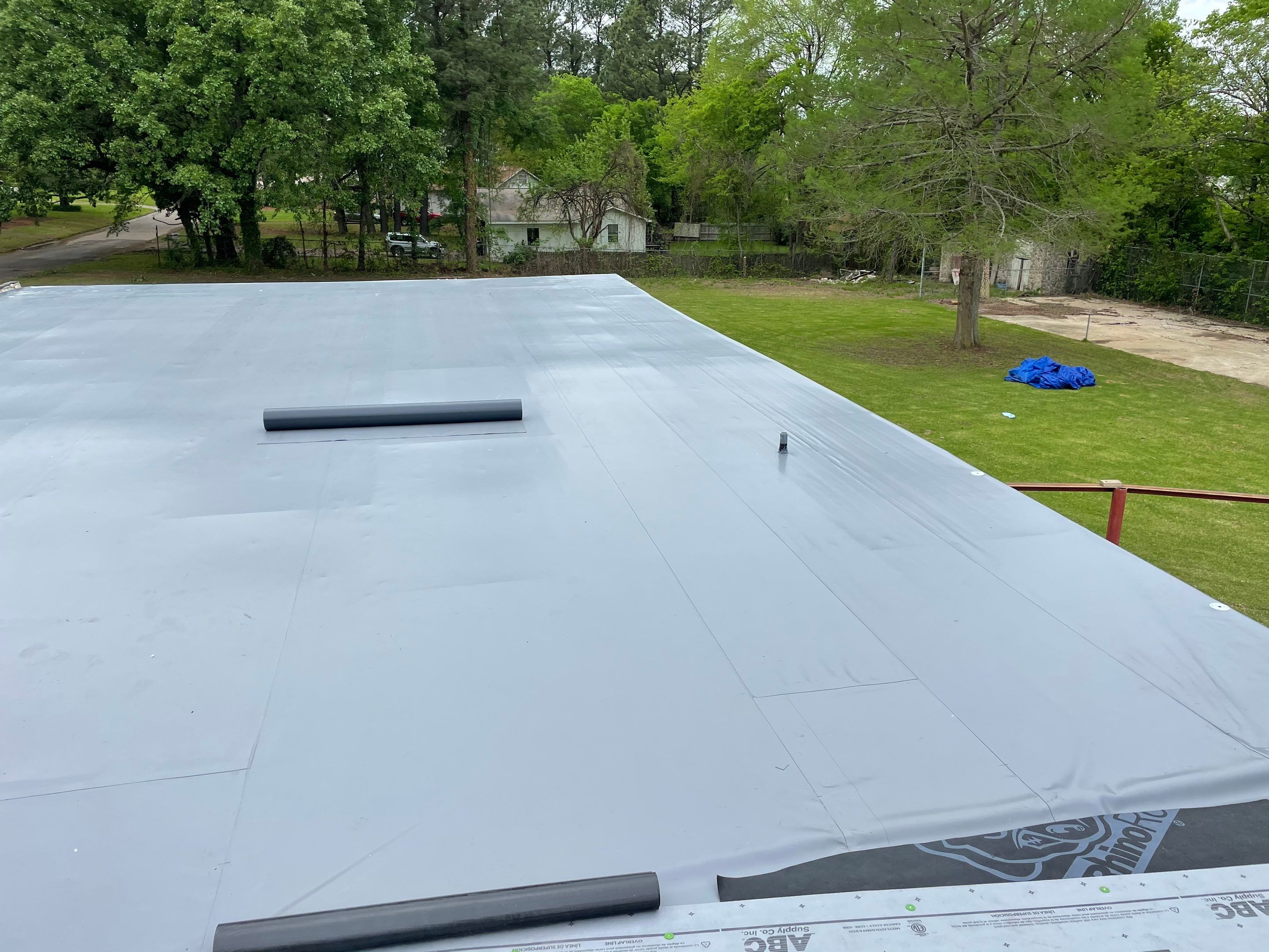 Commercial Roofing Installation using 50 mil PVC by Hostetler Roofing