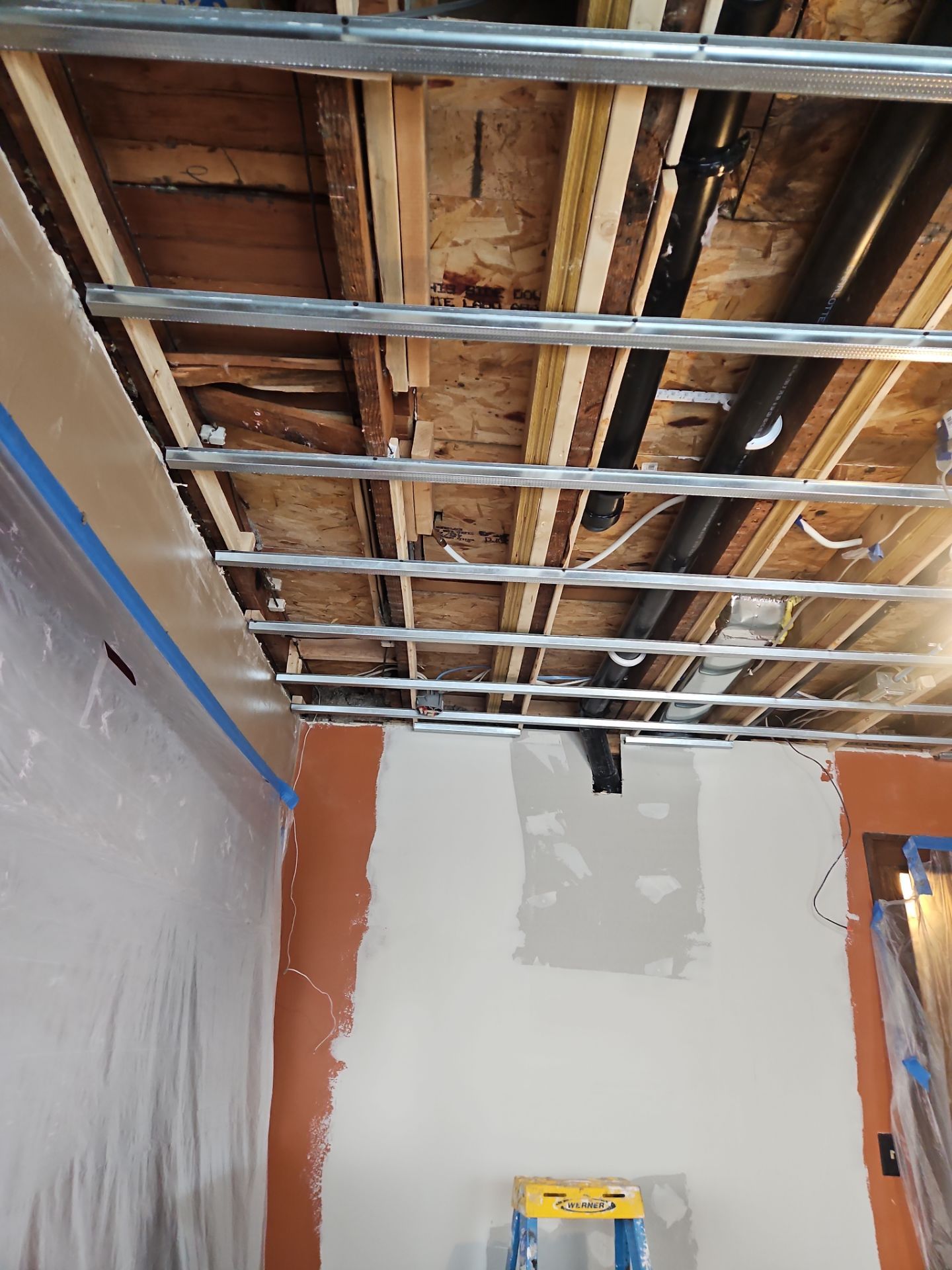 Shower Remodel & Ceiling Restoration – Correcting Water Damage and Rebuilding Right by Johnny Five Construction