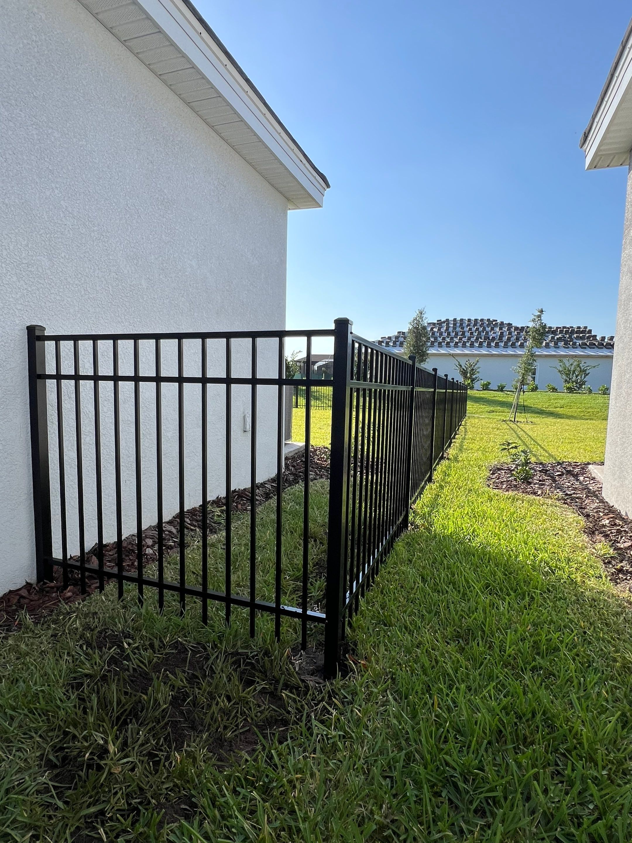 Aluminum Fence Installation using Black 3 Rail Aluminum Fence by Asap fence and gates, LLC